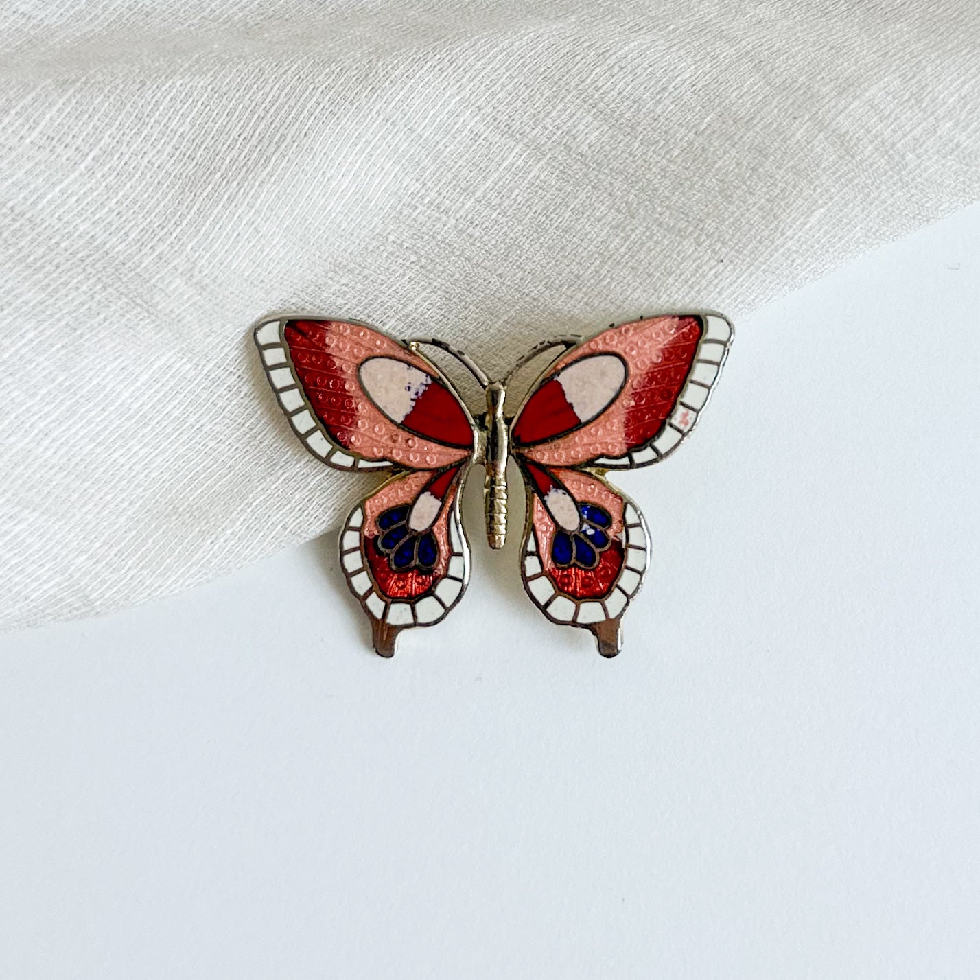 Cloisonné Butterfly Brooch