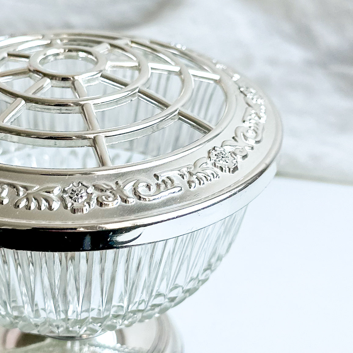 Rose Bowl with Silver Plated Foot