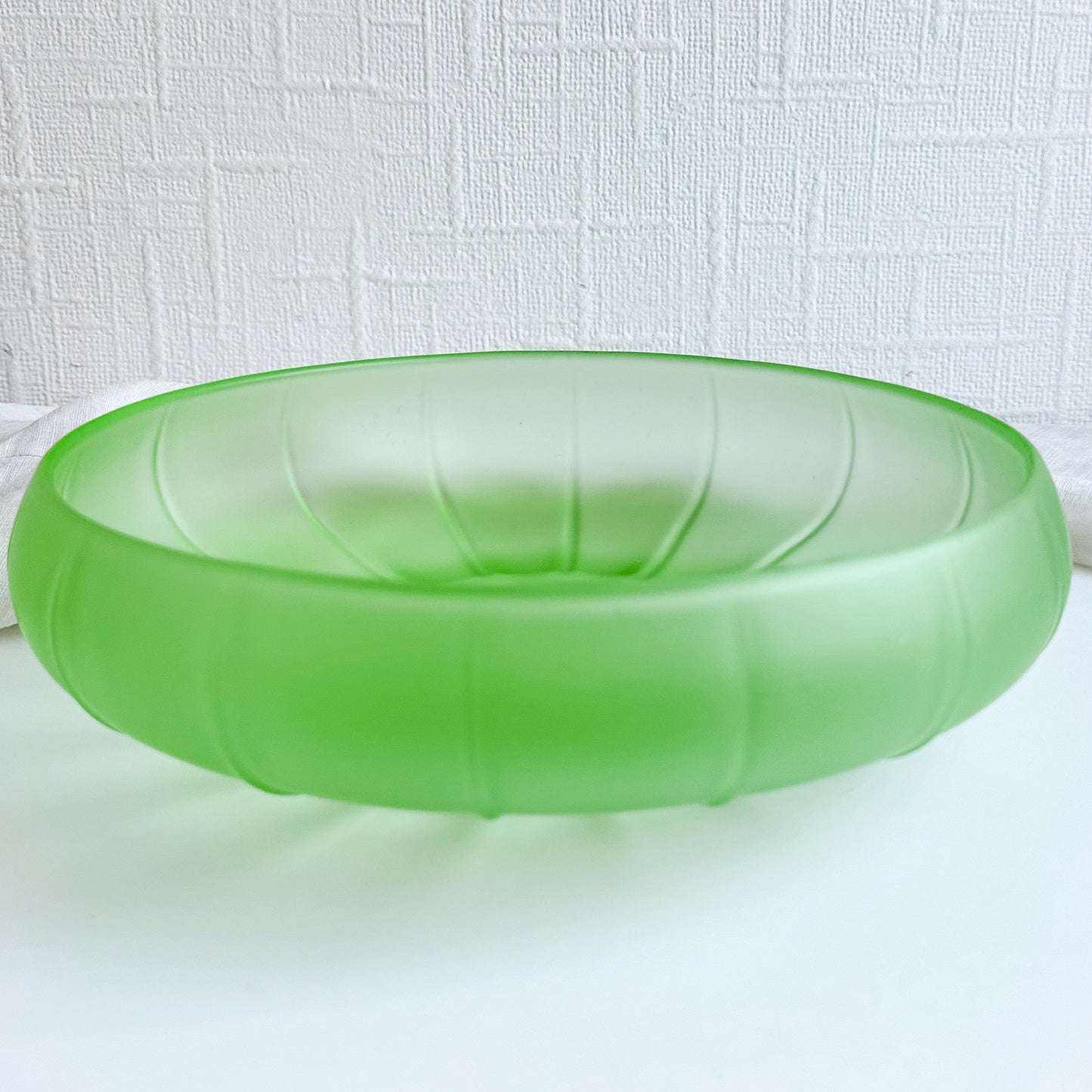 Frosted Uranium Glass Bowl