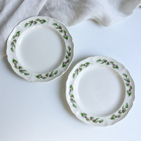 Pair of Wedgwood “Queen’s Holly” Small Plates