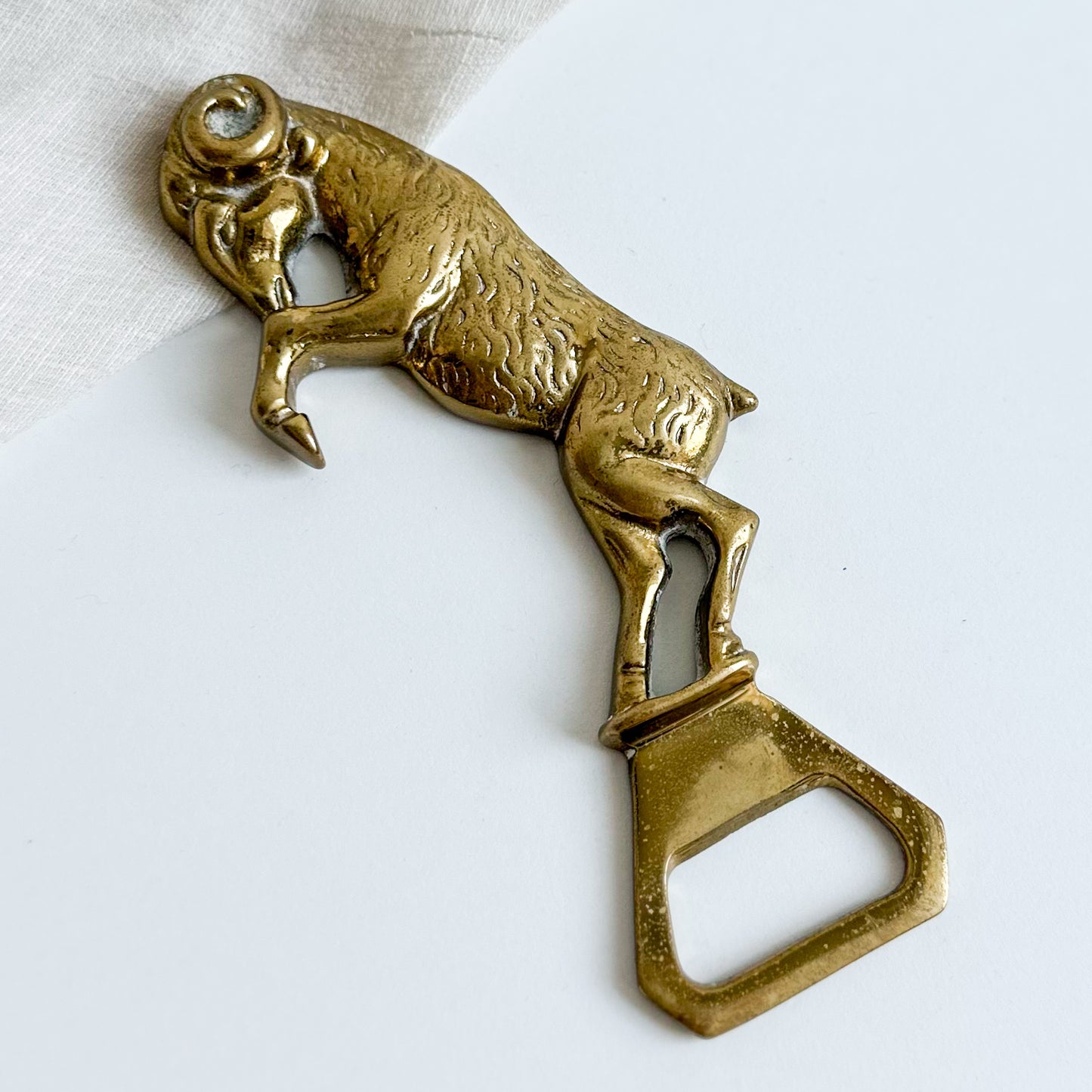 Brass Ram Bottle Opener