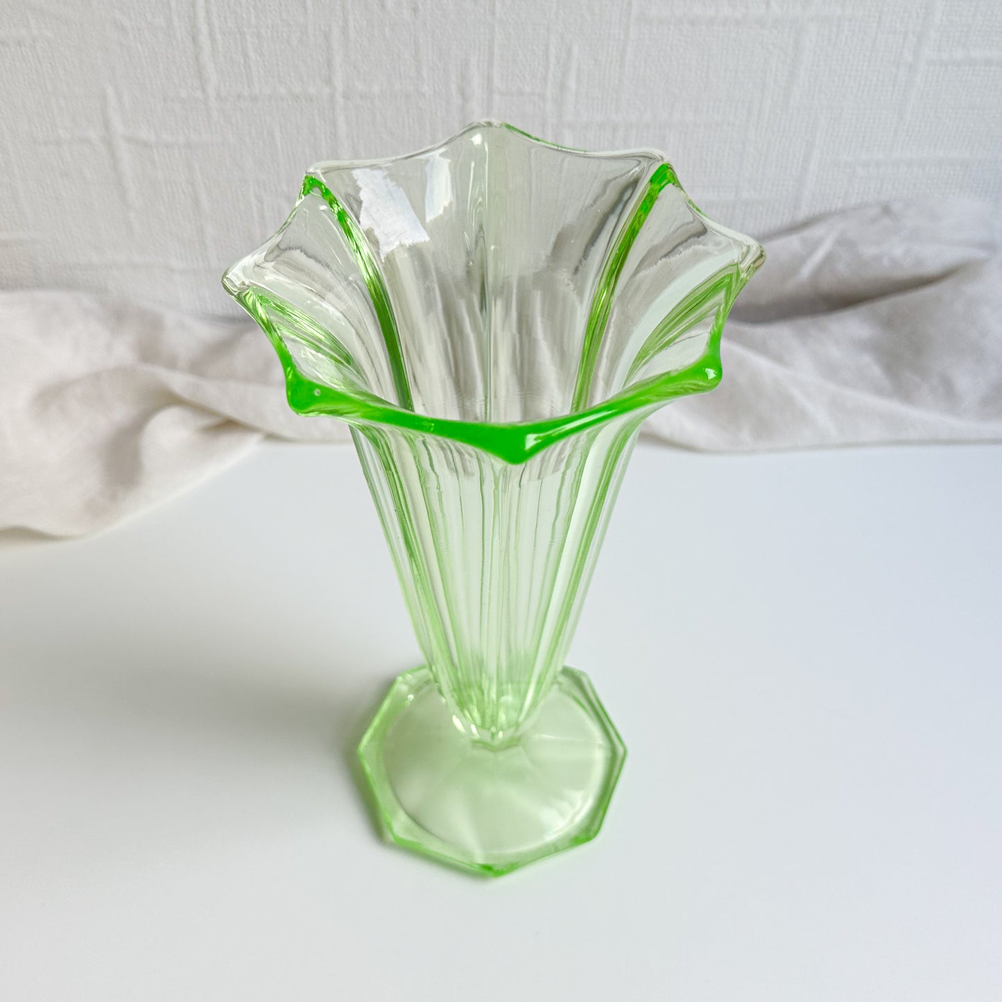 Art Deco Uranium Glass Vase