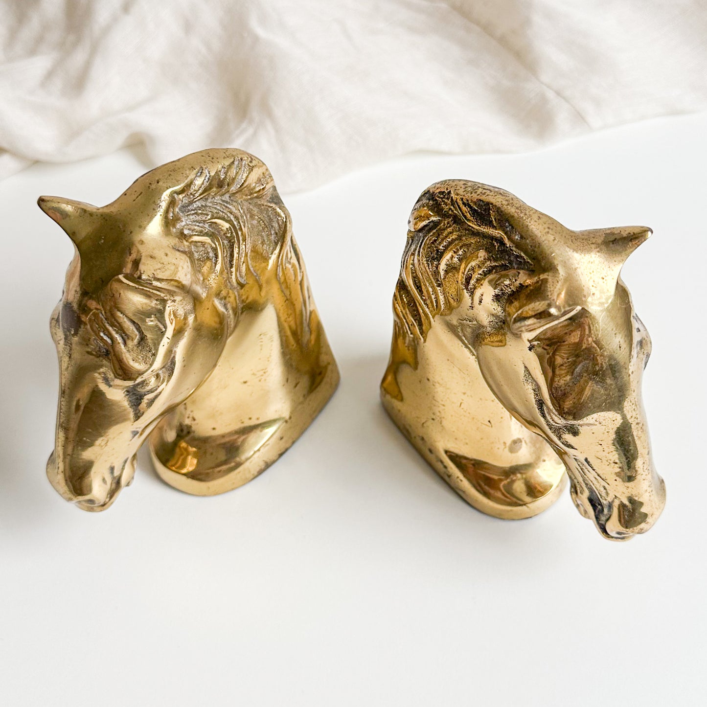 Pair of Brass Horse Bookends