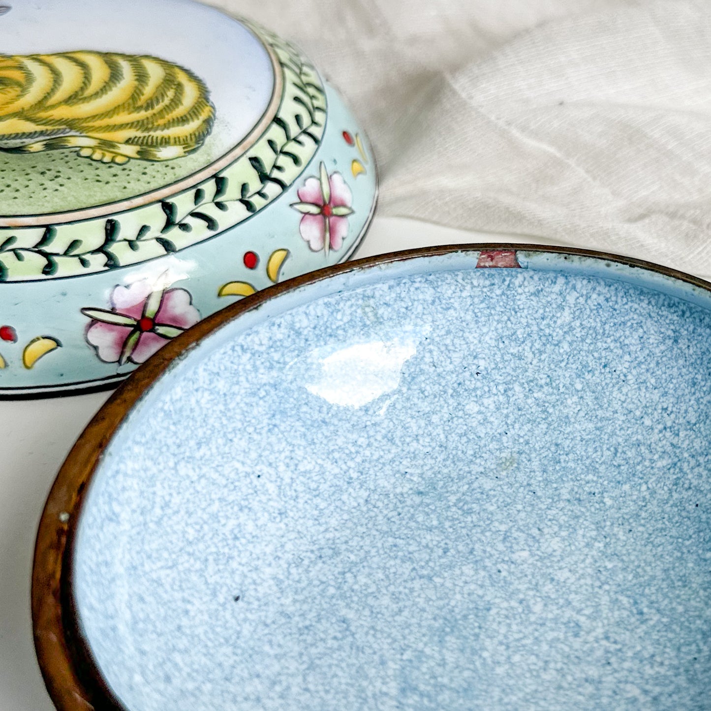 Enamelled Brass Lidded Box
