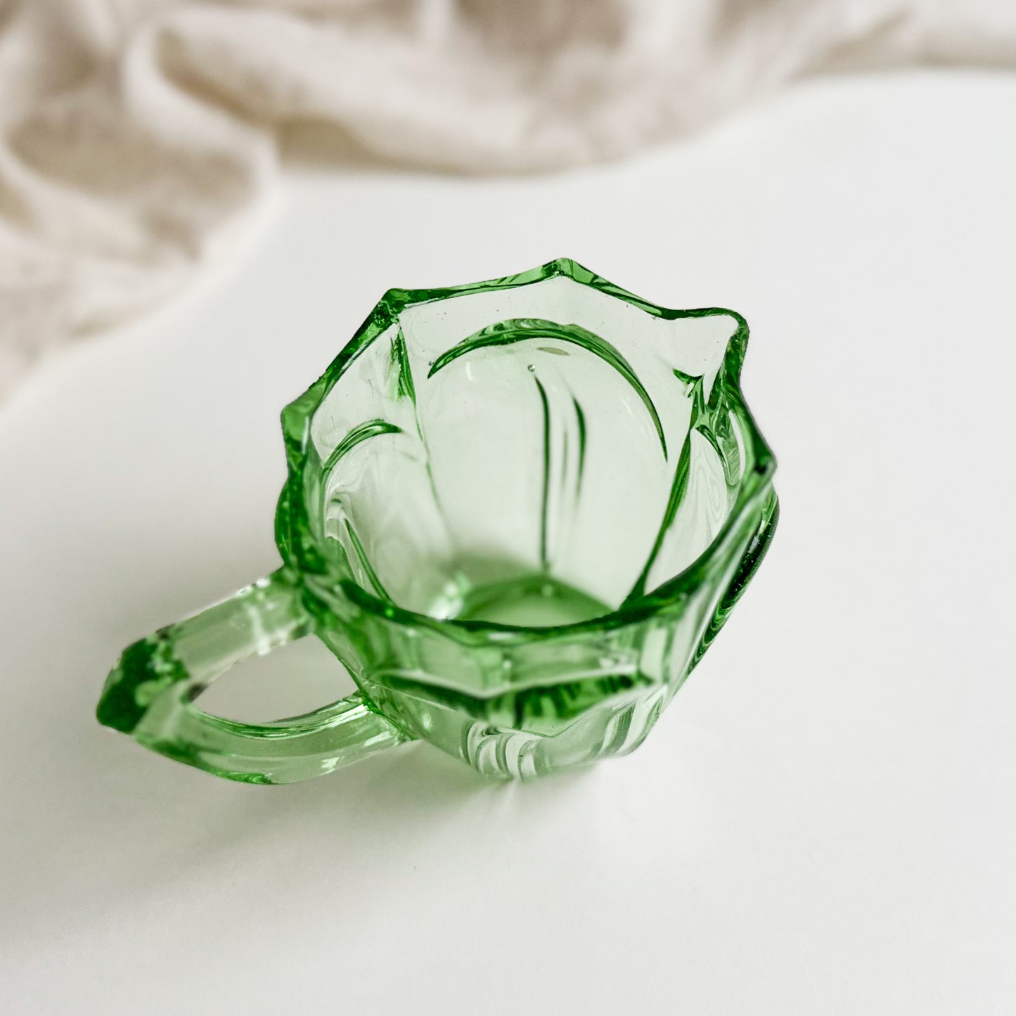 Art Deco Green Glass Milk Jug