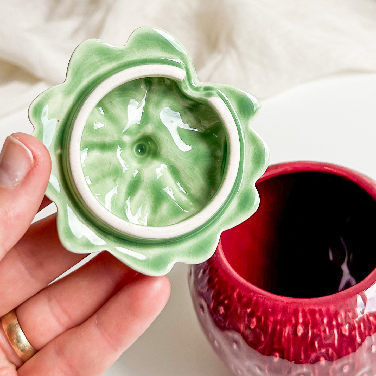 Sylvac Strawberry Jam Pot