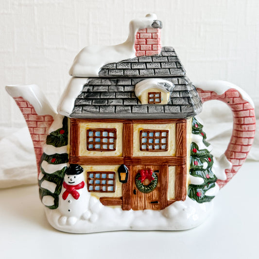 Winter Cottage Teapot