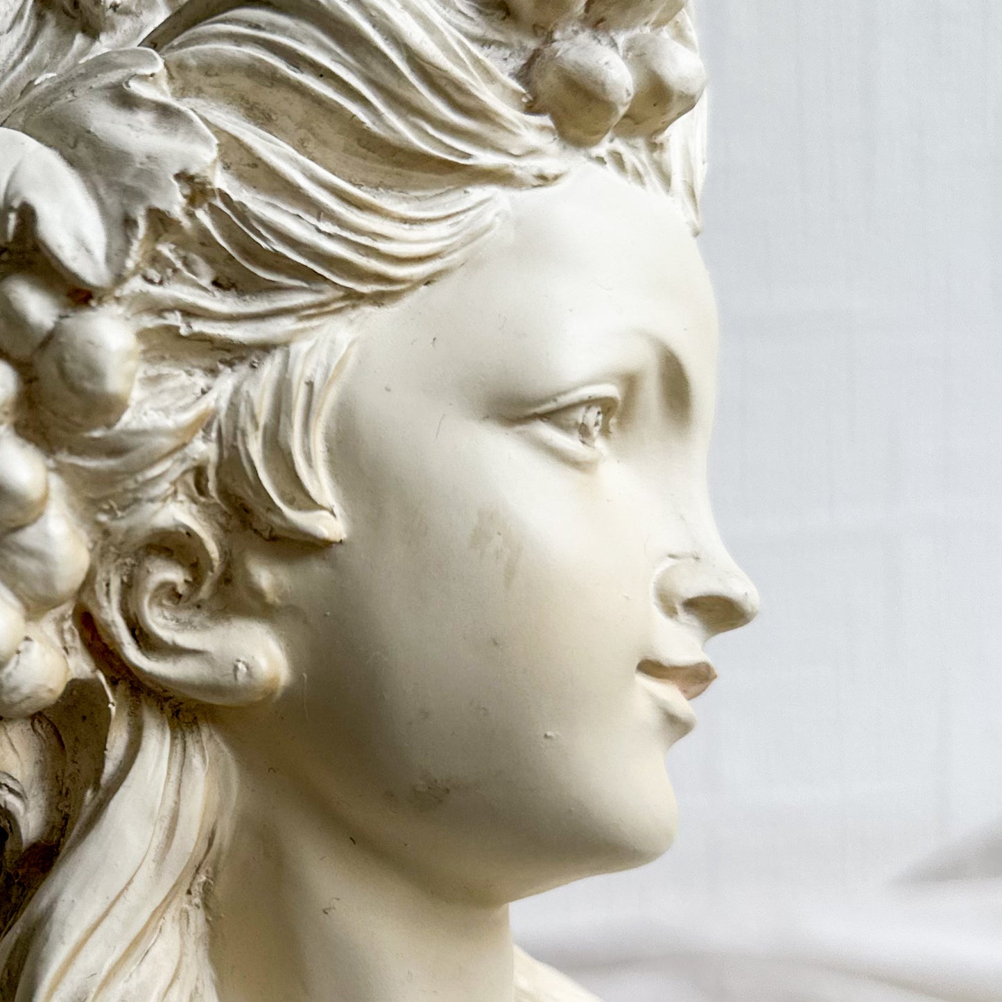 Resin Bust of Lady with Grapes