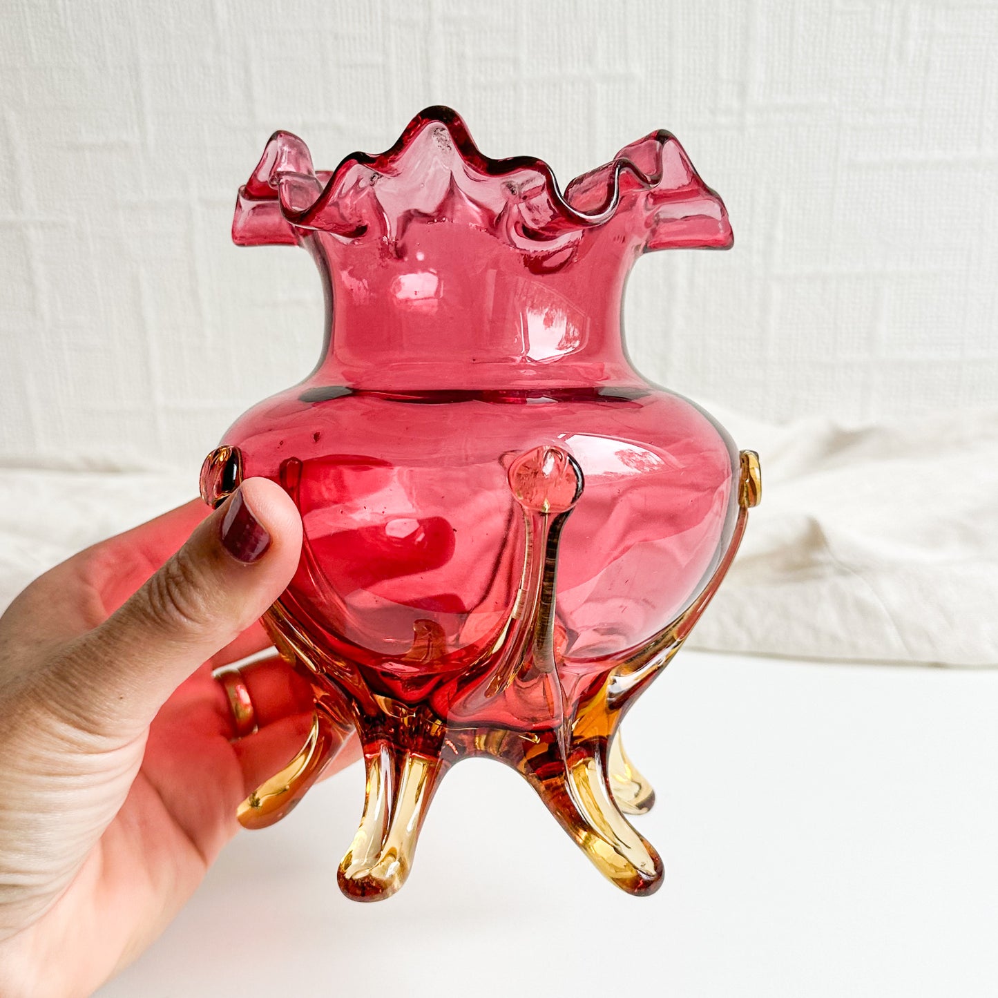Victorian Cranberry Glass Vase