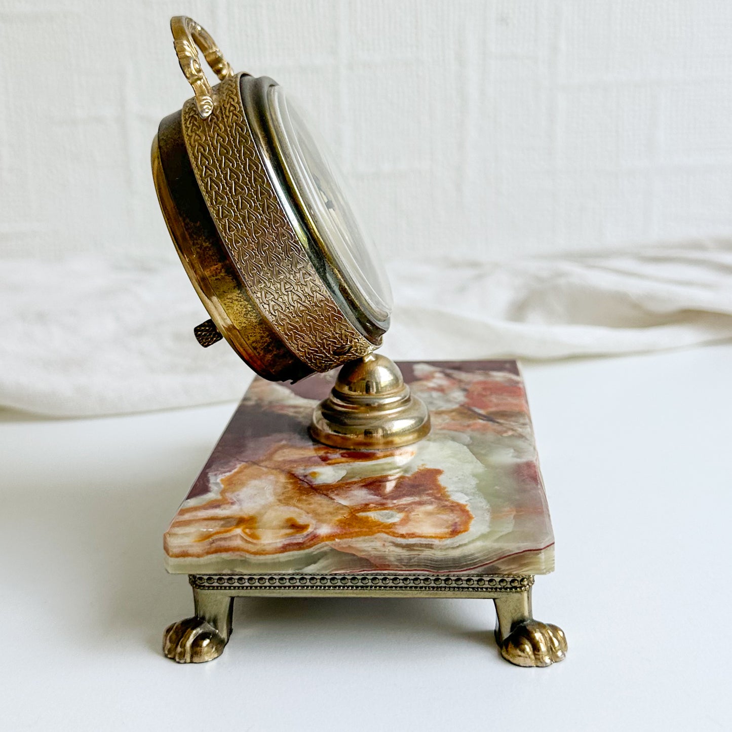Onyx and Brass Clock