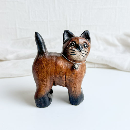 Wooden Hand Carved Cat