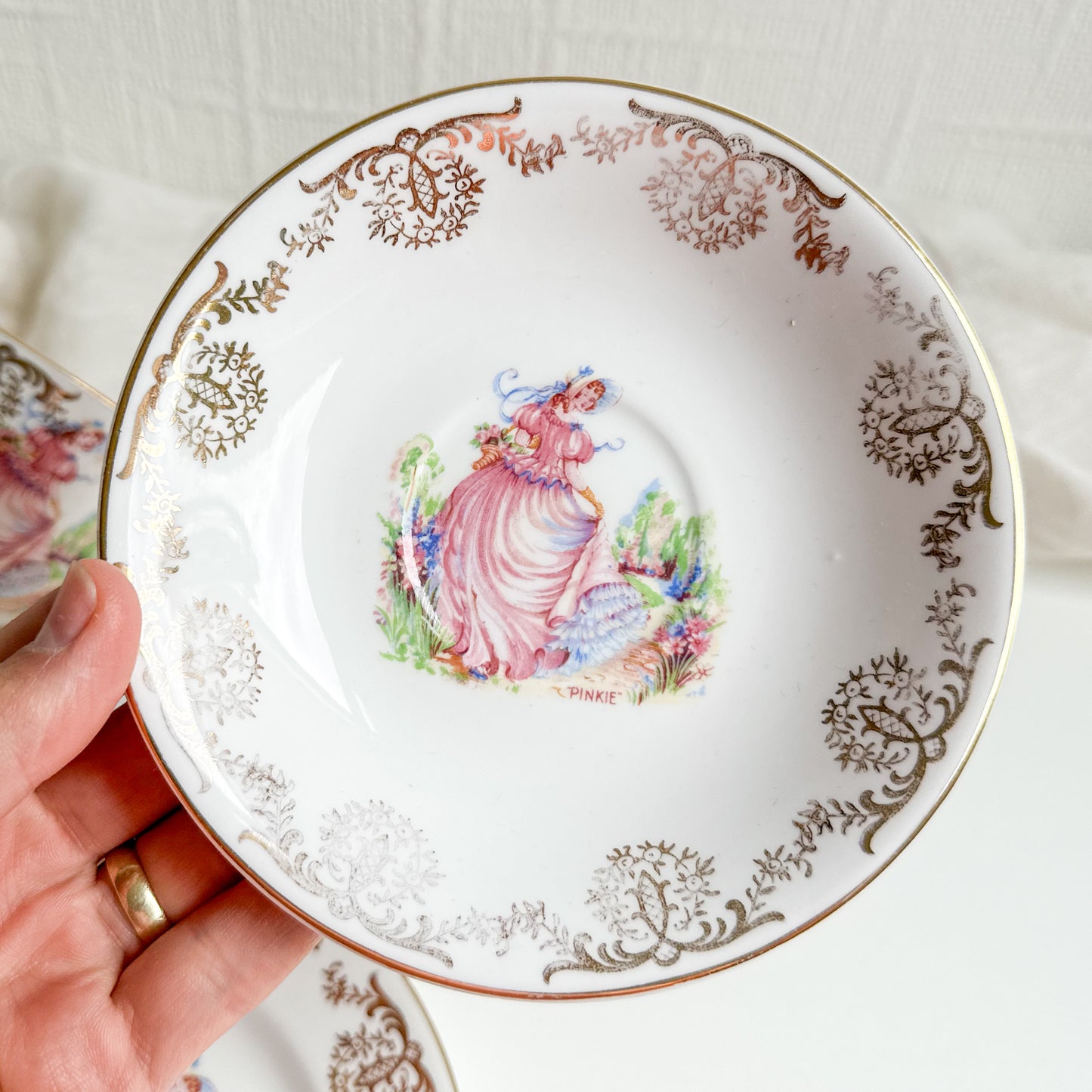 Porcelain “Pinkie” Tea Trio