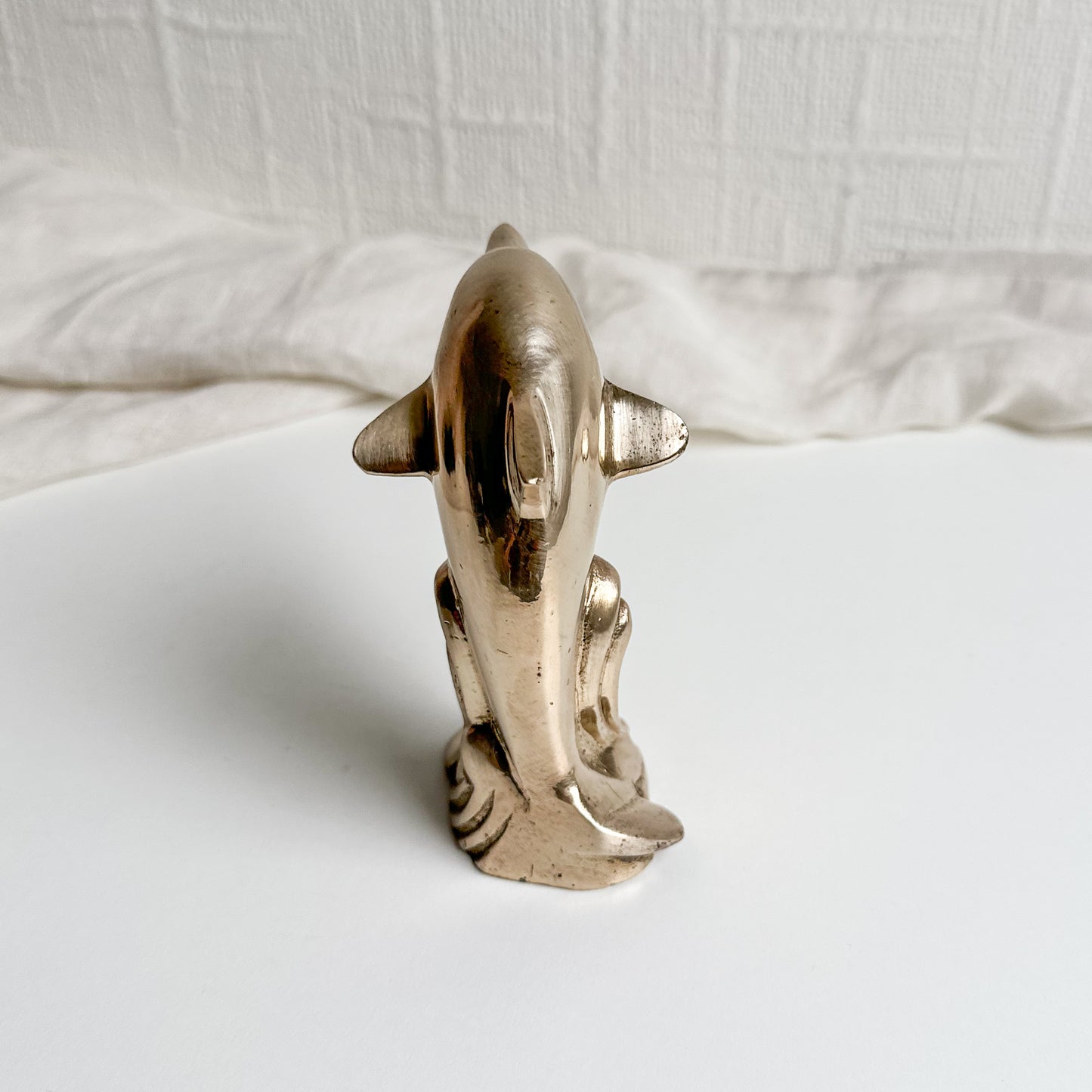 Solid Brass Dolphin Figurine