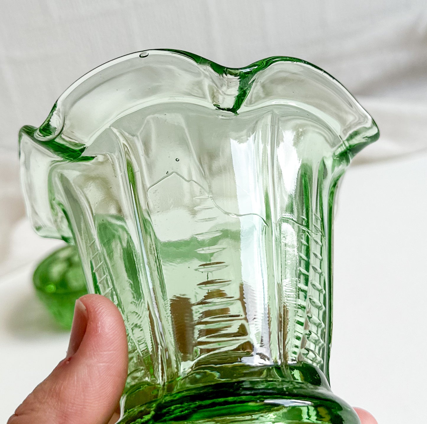 Small Glass Vase with Flower Frog