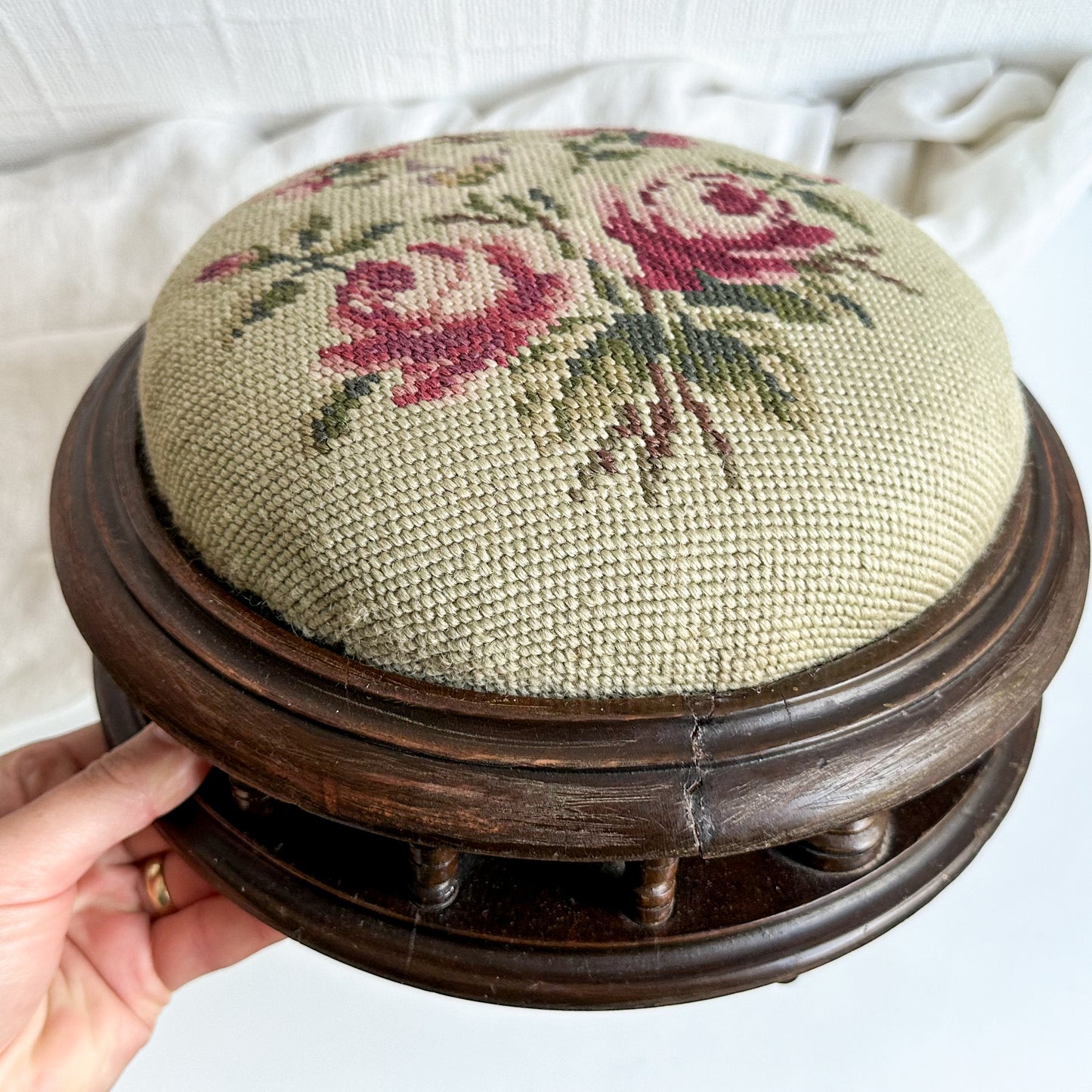 Antique Victorian Upholstered Footstool