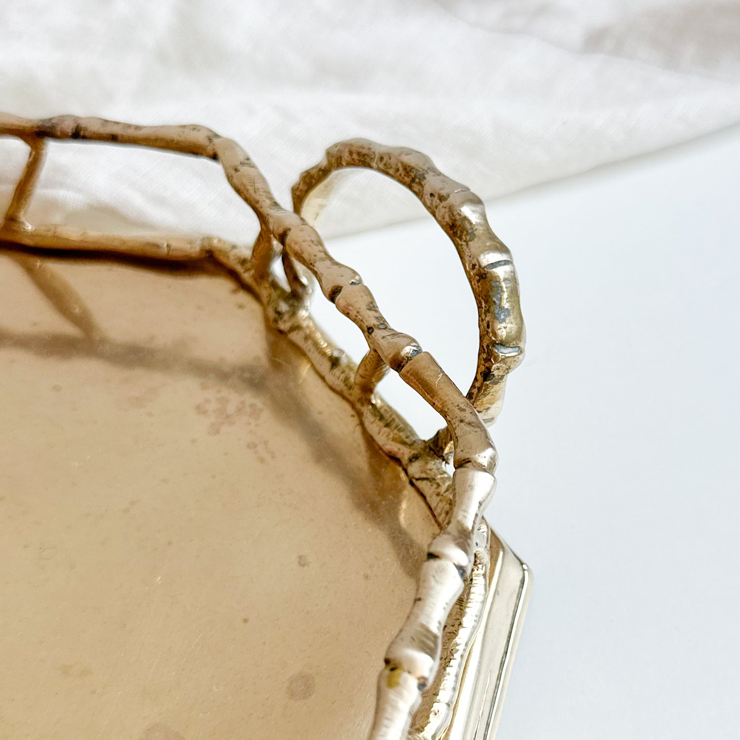 Brass Bamboo Gallery Tray