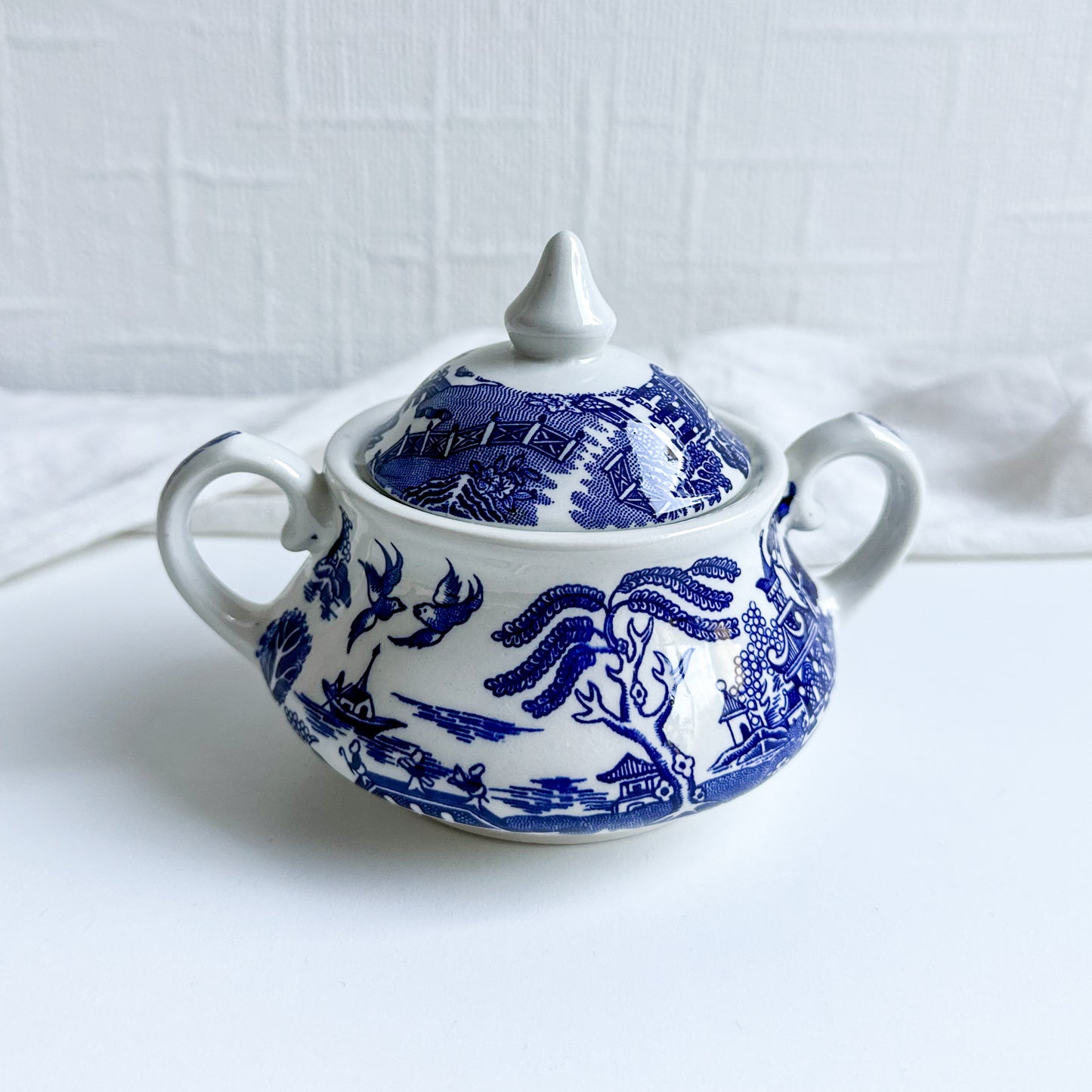 Blue Willow Lidded Sugar Bowl