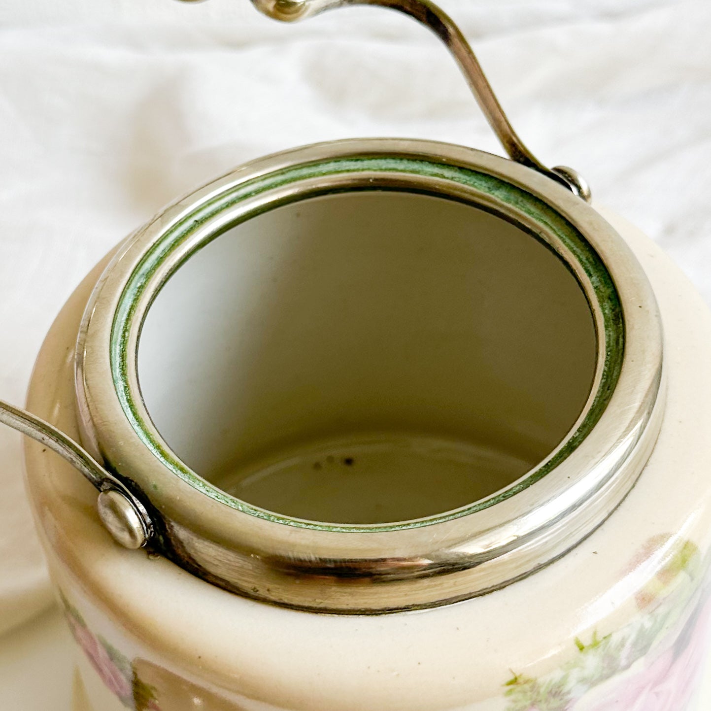 Antique Floral Biscuit Barrel