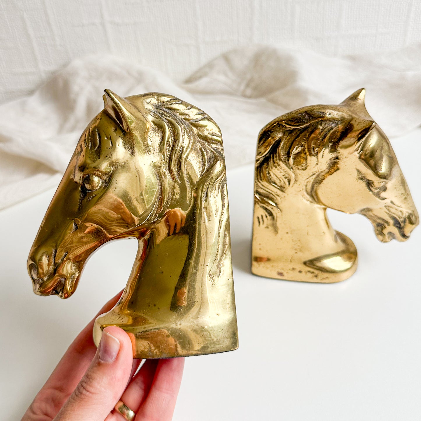 Pair of Brass Horse Bookends