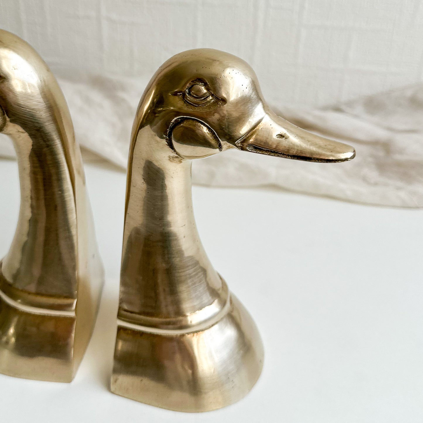 Pair of Brass Duck Bookends
