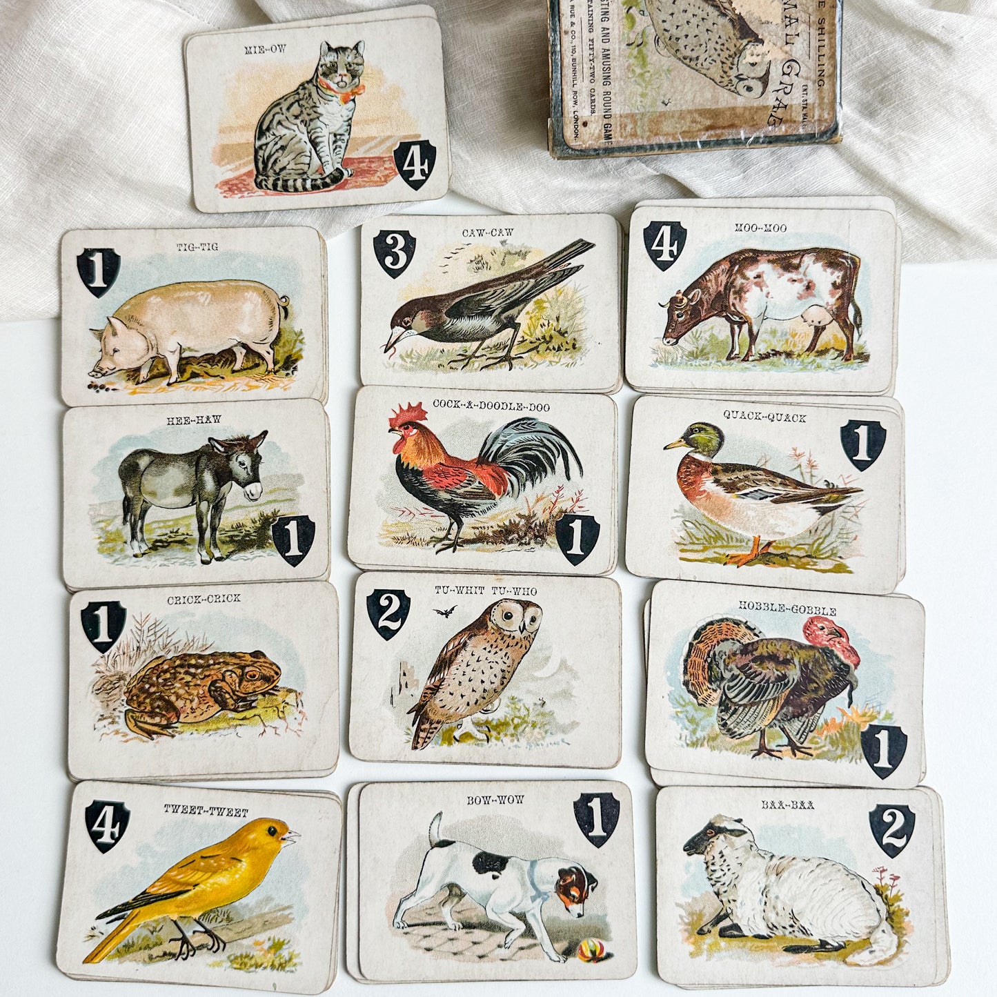 Antique “Animal Grab” Card Game