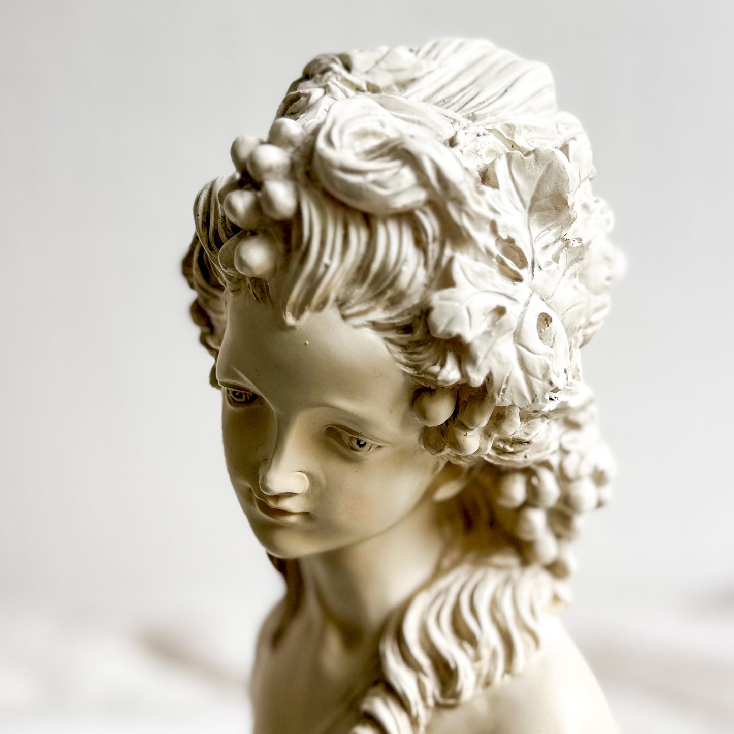 Resin Bust of Lady with Grapes