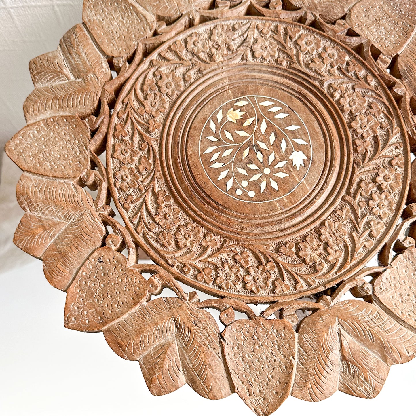 Hand Carved Wooden Plant Stand