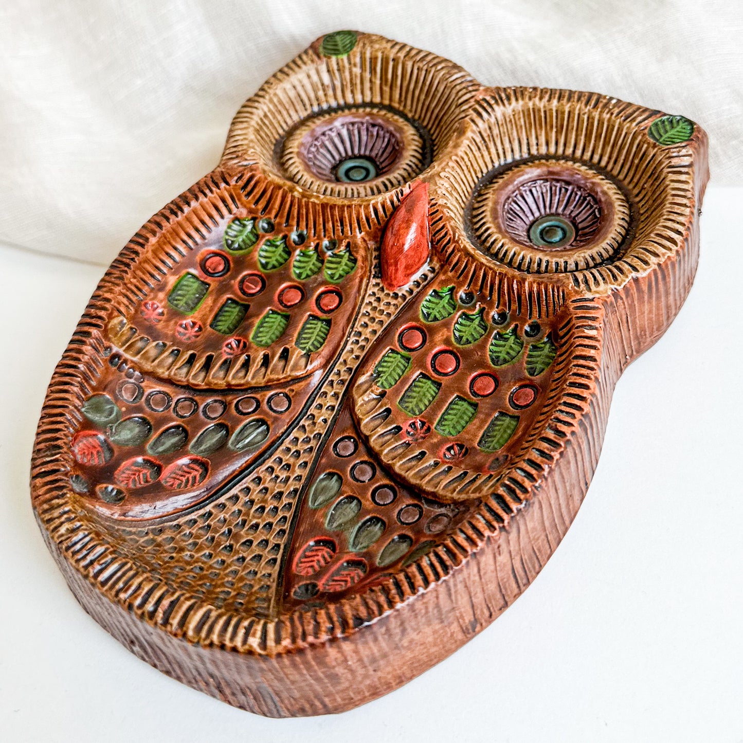 Ceramic Owl Trinket Dish