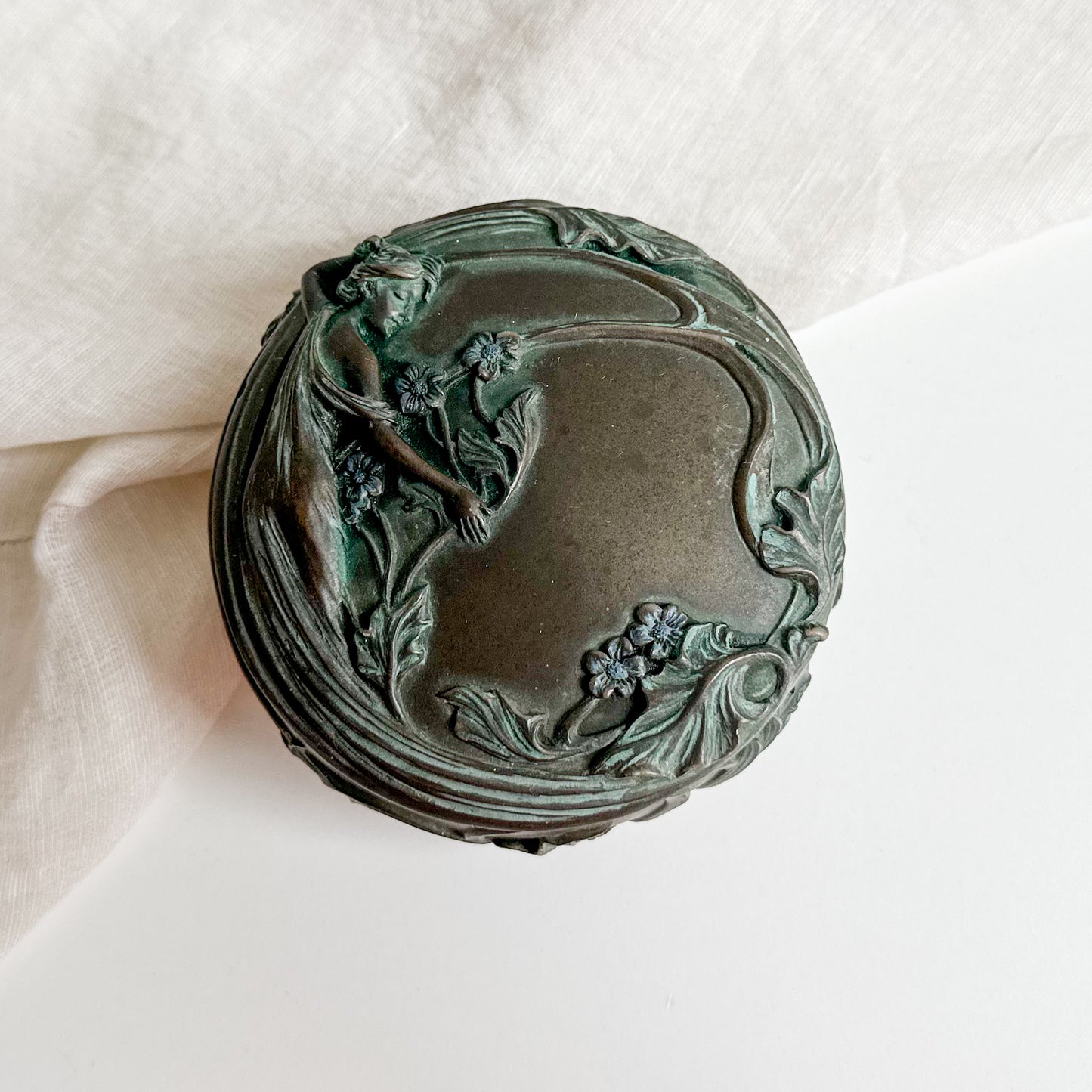 Round Trinket Box with Fairy Design