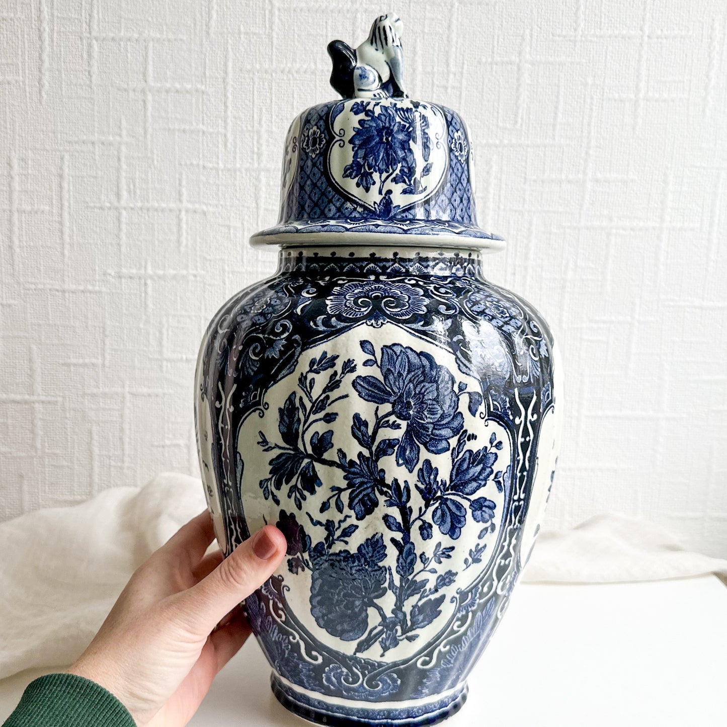 Large Delft Vase with Lid