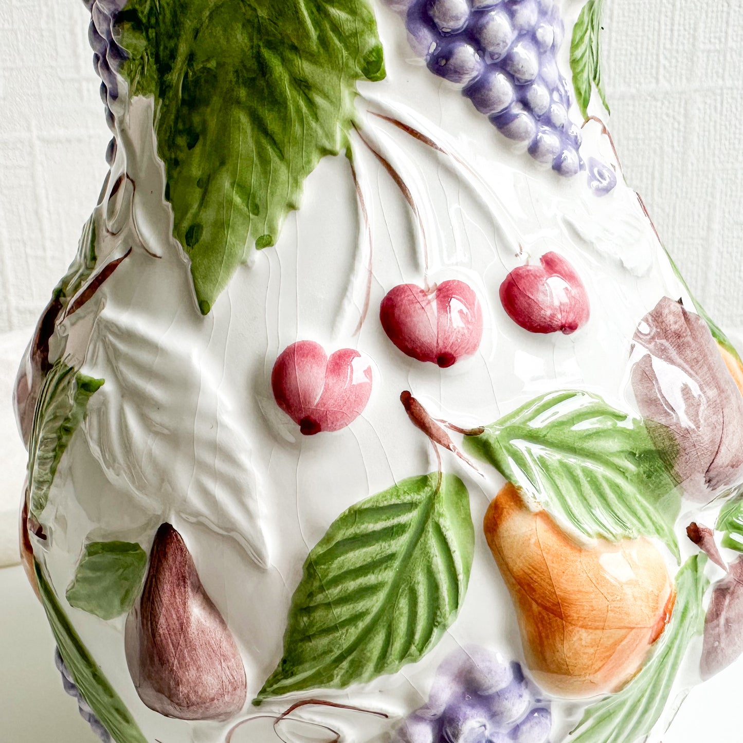 Ceramic Pitcher Jug with Fruit Design