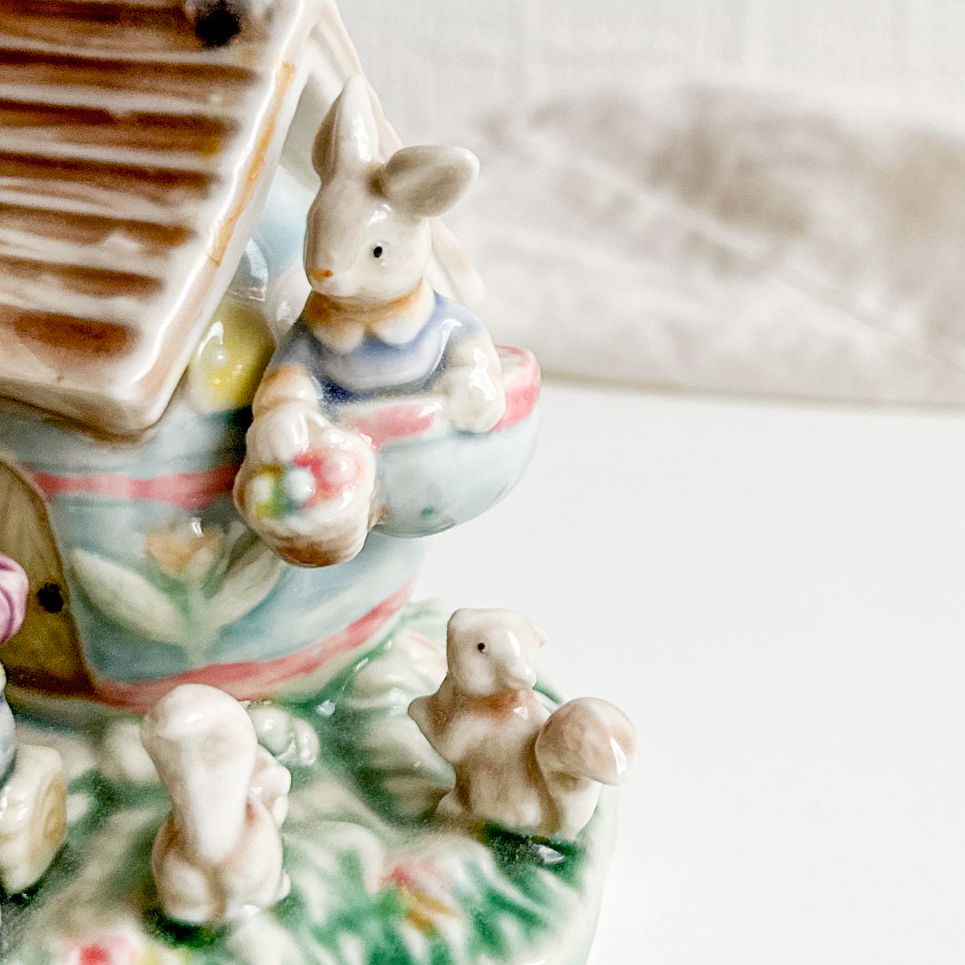 Easter Bunny Family Cottage Figurine