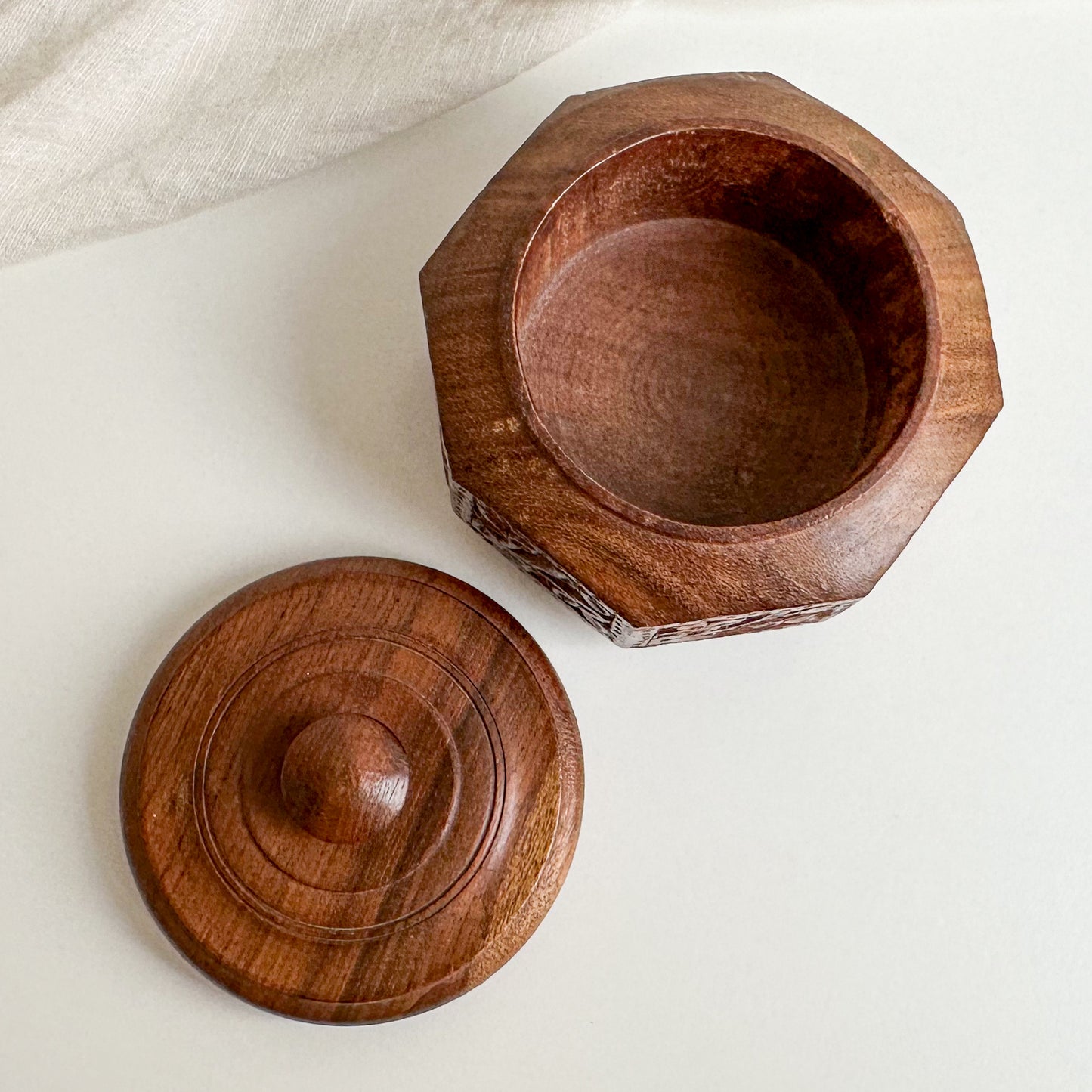 Wooden Box with Carved Design