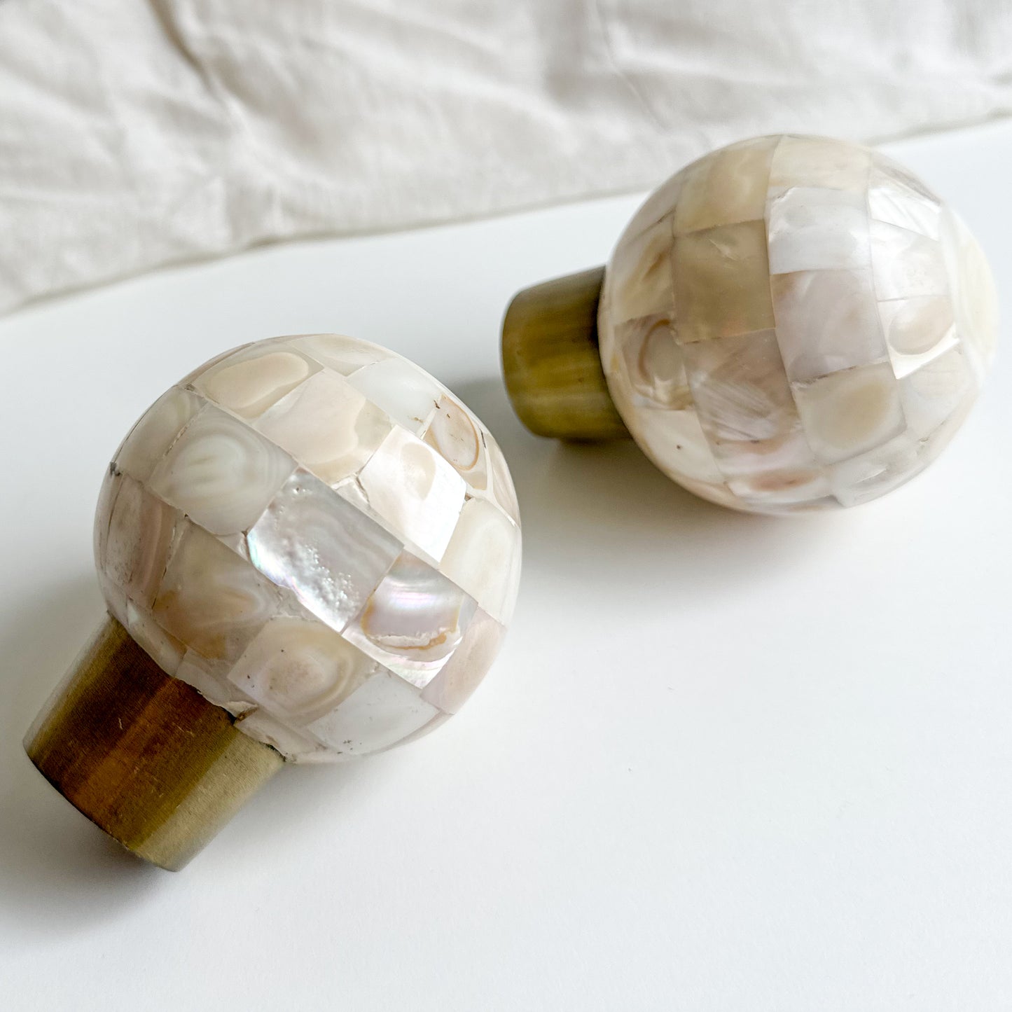 Mother of Pearl Curtain Pole Ends