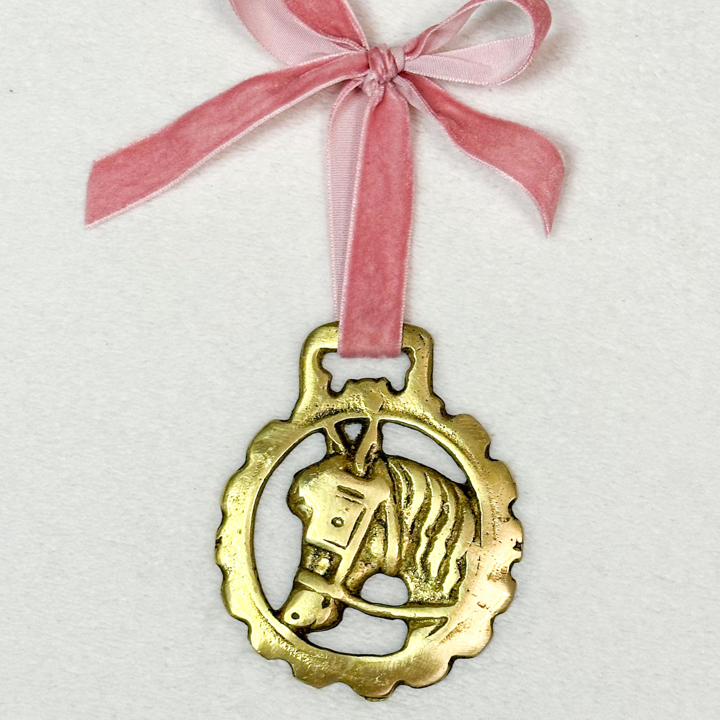 Brass Ornament with Pink Ribbon 5