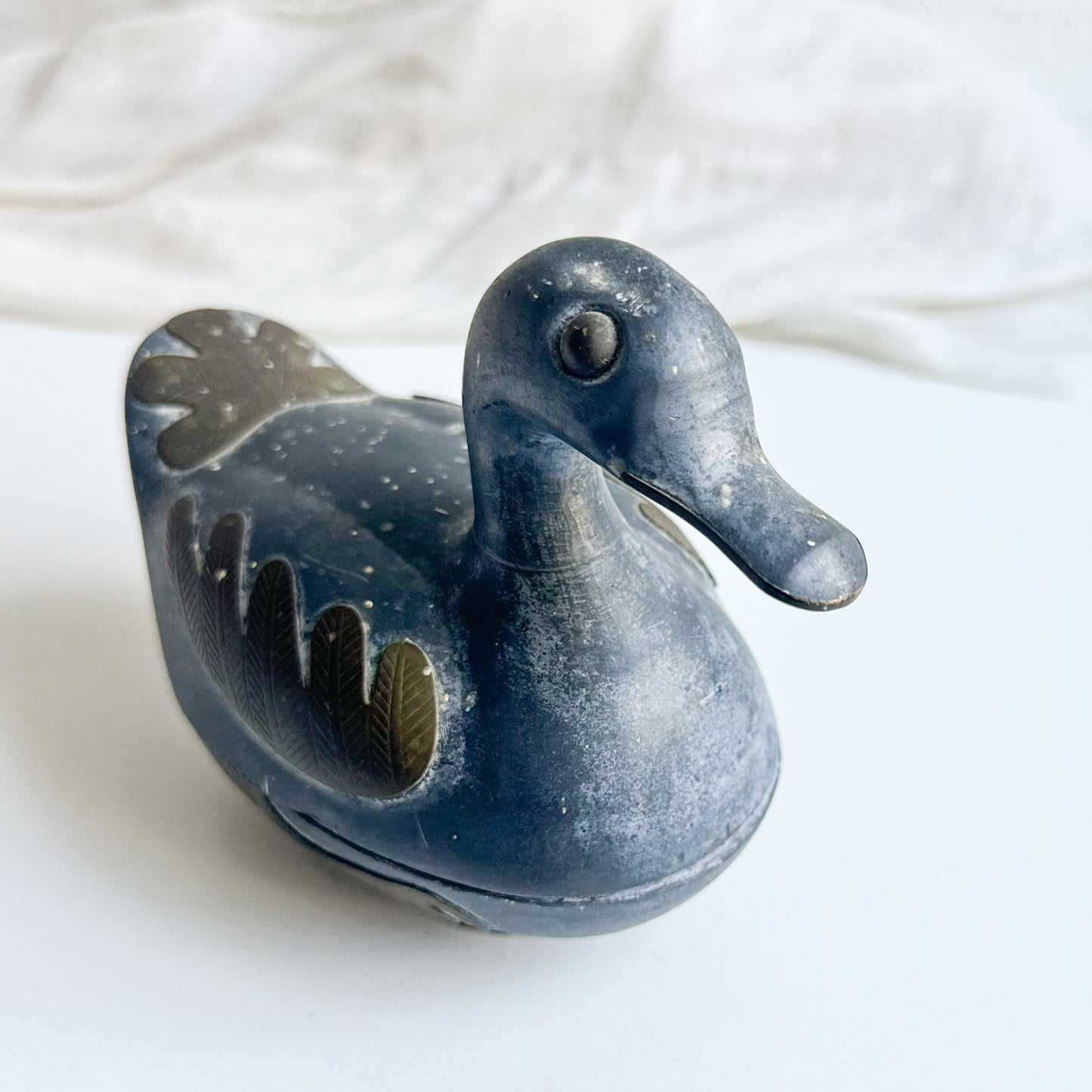Duck Shaped Pewter Box