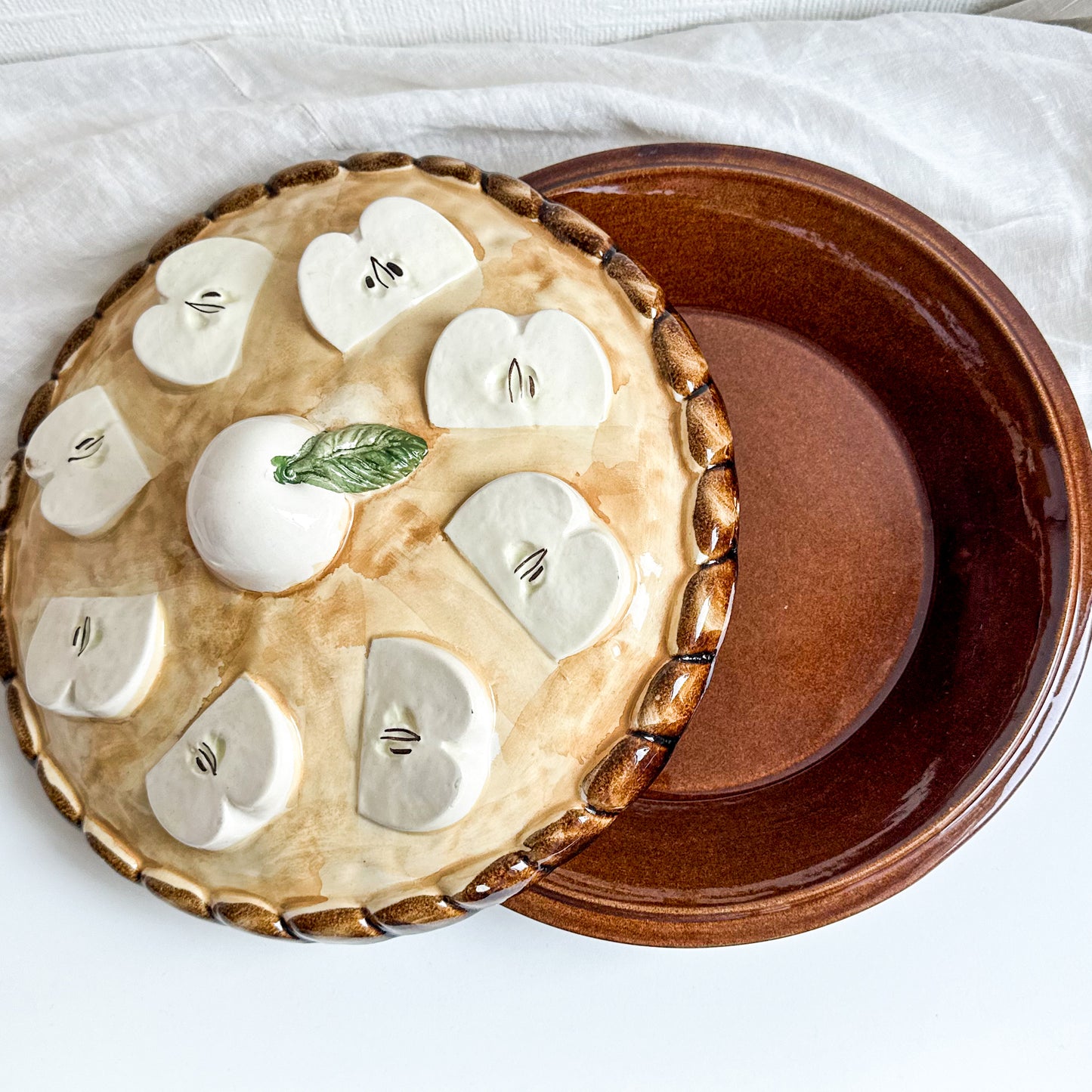 Portuguese Apple Pie Dish with Lid