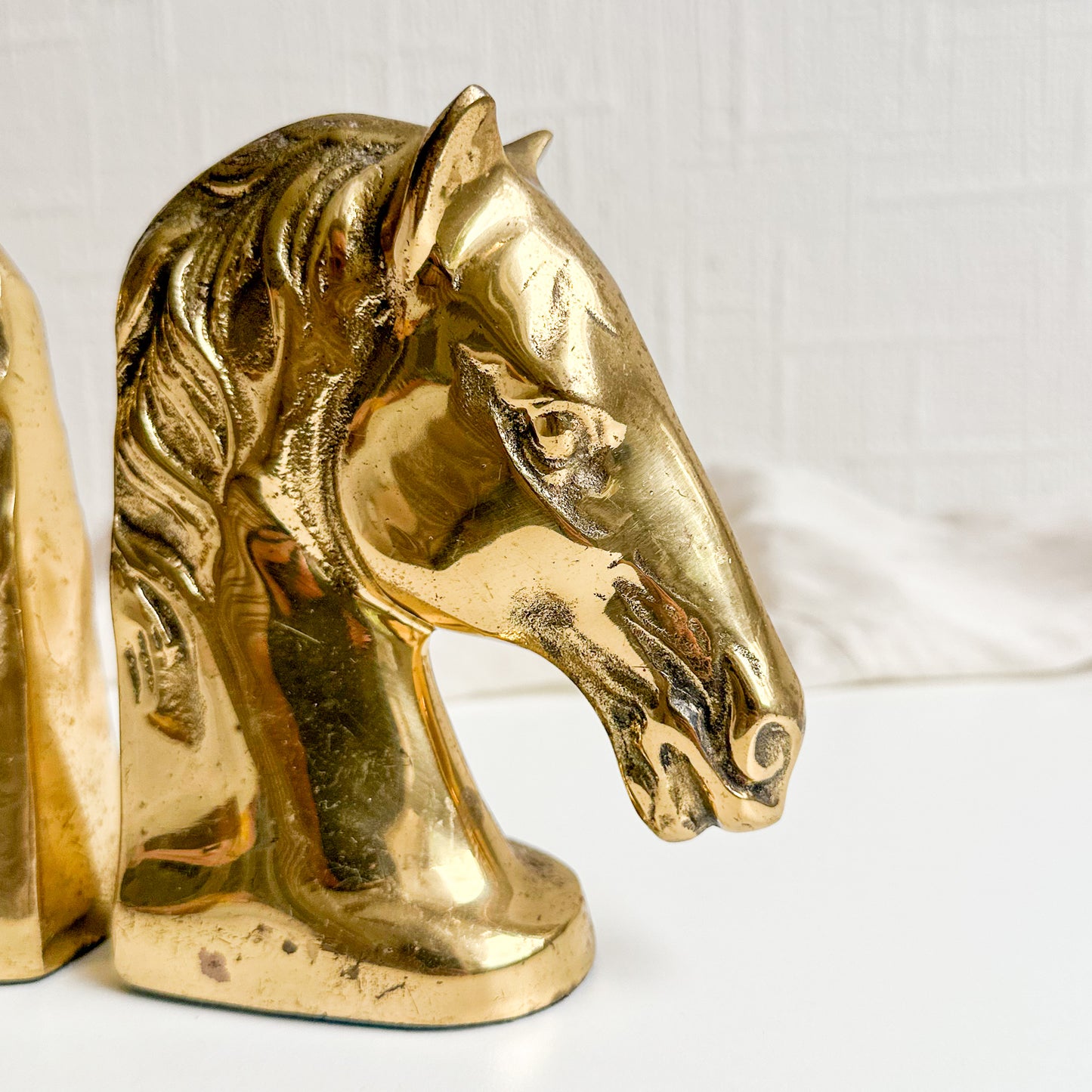 Pair of Brass Horse Bookends