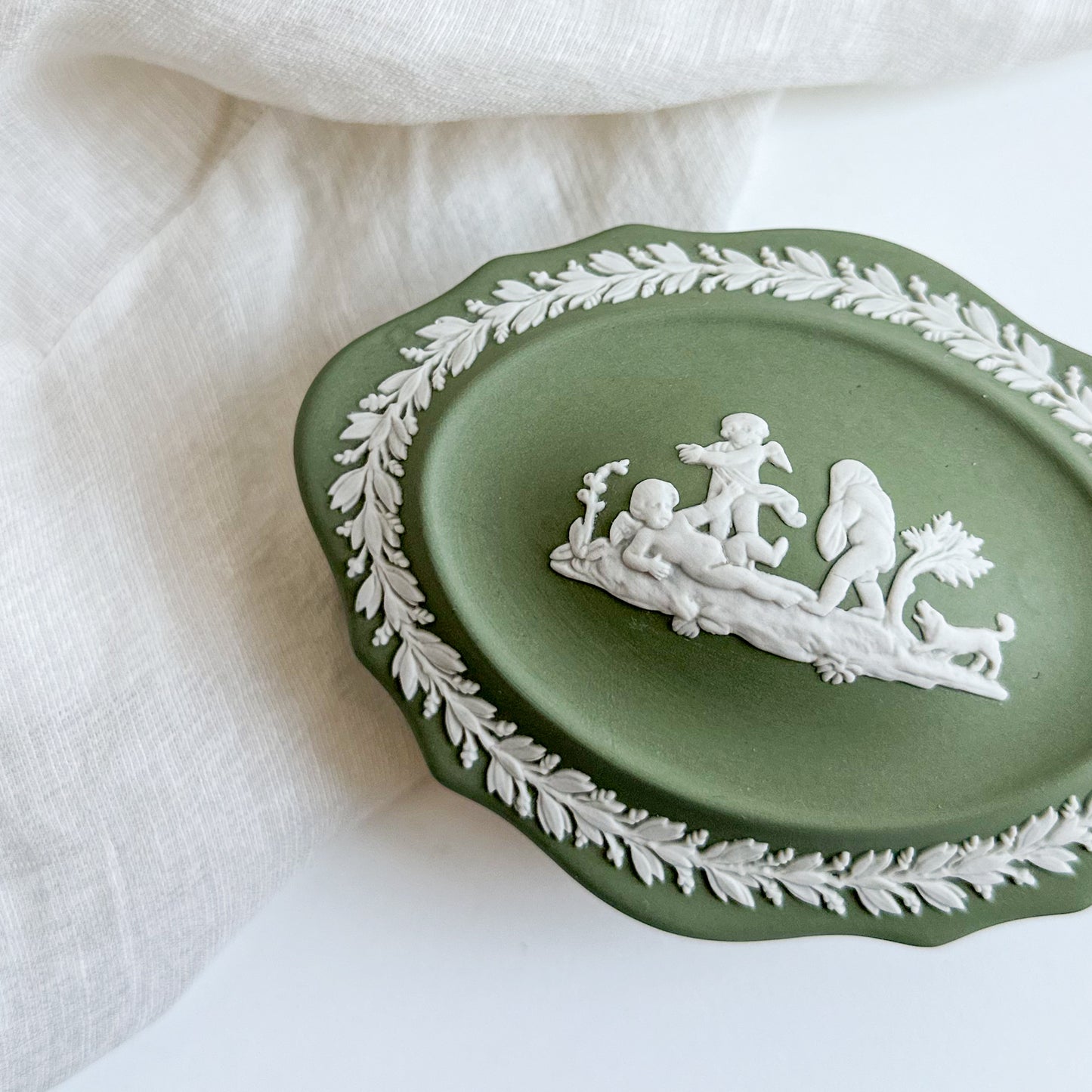 Green Jasperware Box by Wedgwood