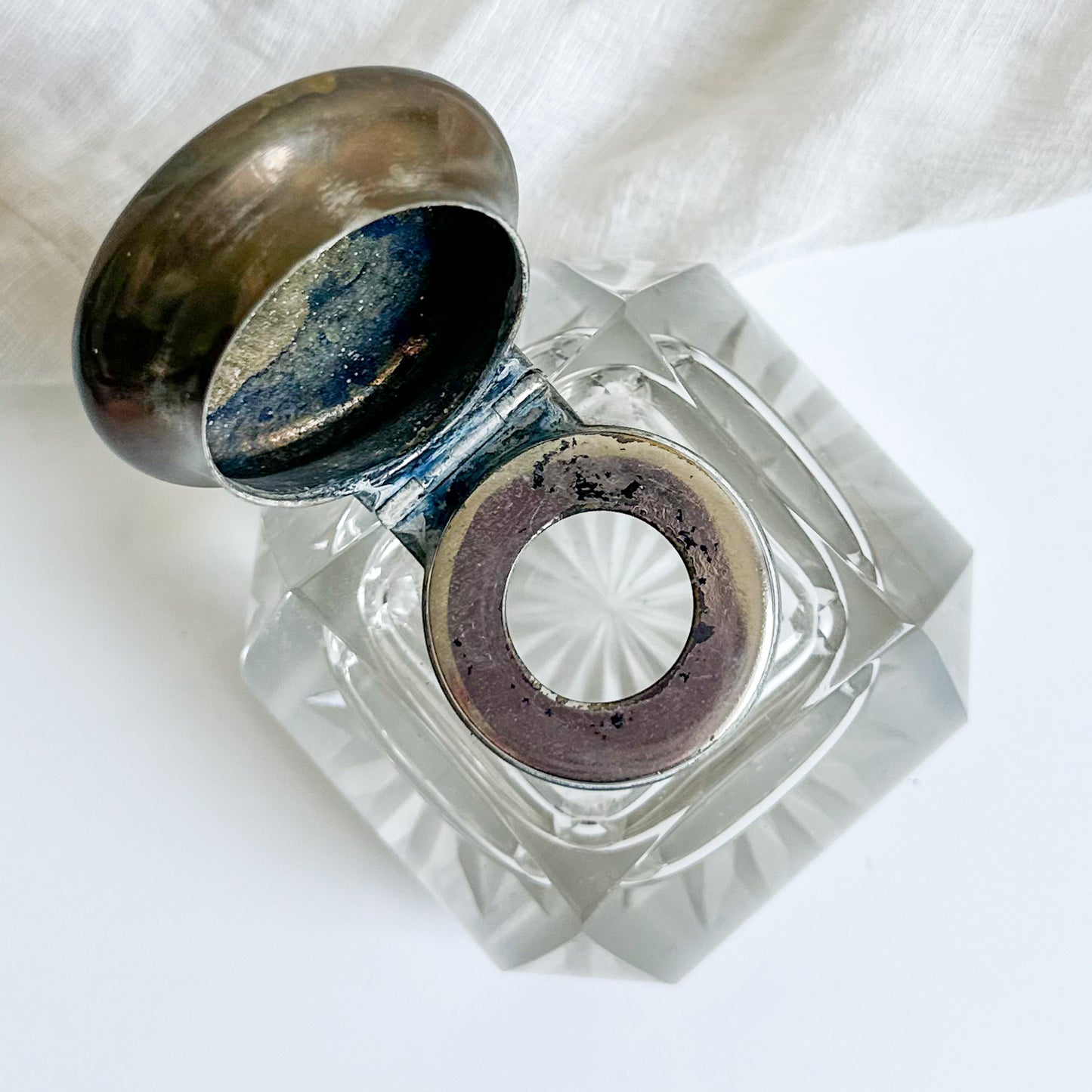 Antique Crystal Inkwell