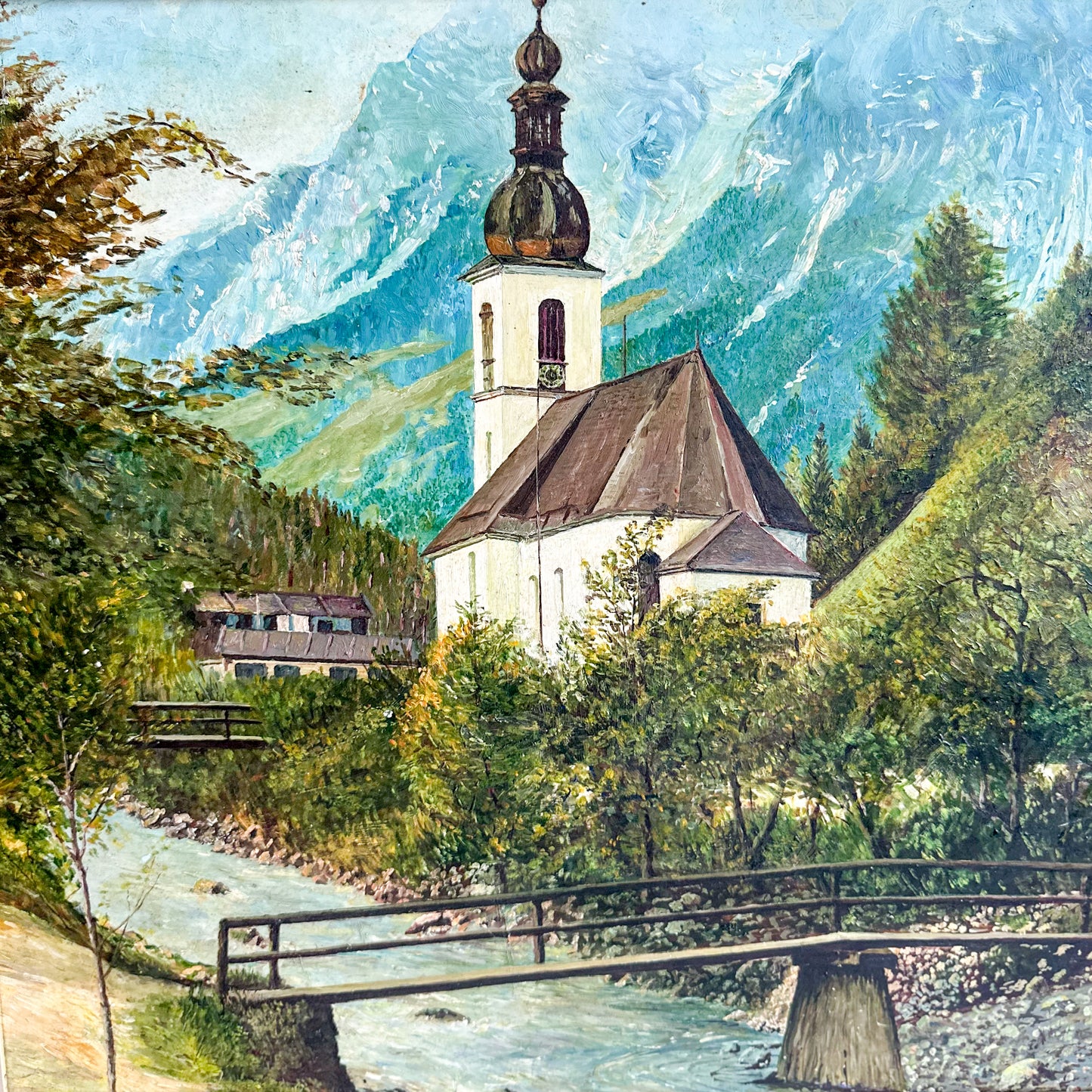 Bavarian Alps Oil Painting