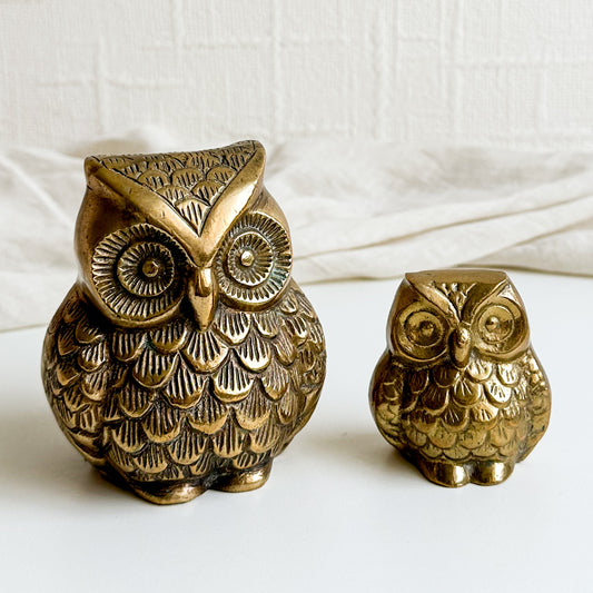 Pair of Brass Owls