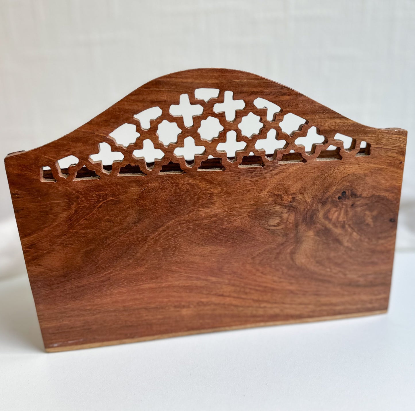 Pierced Wood Desk Organiser