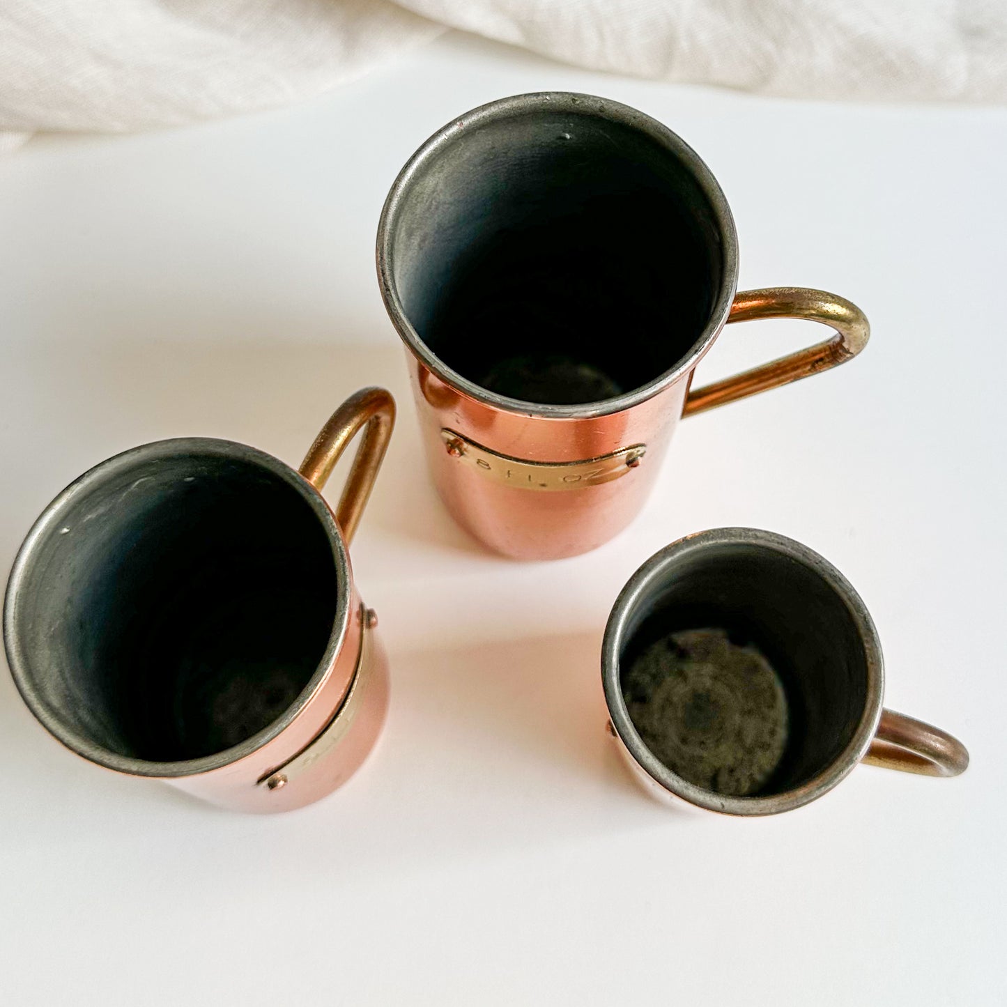 3 Copper Measuring Cups