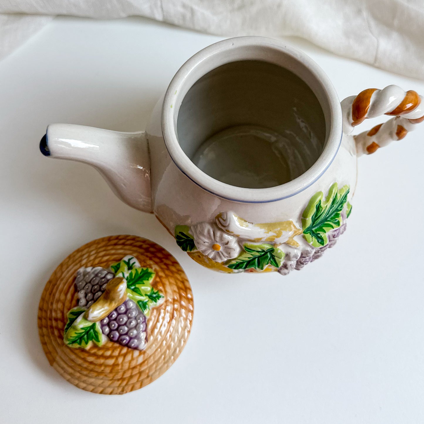 Small Teapot with Fruit Design