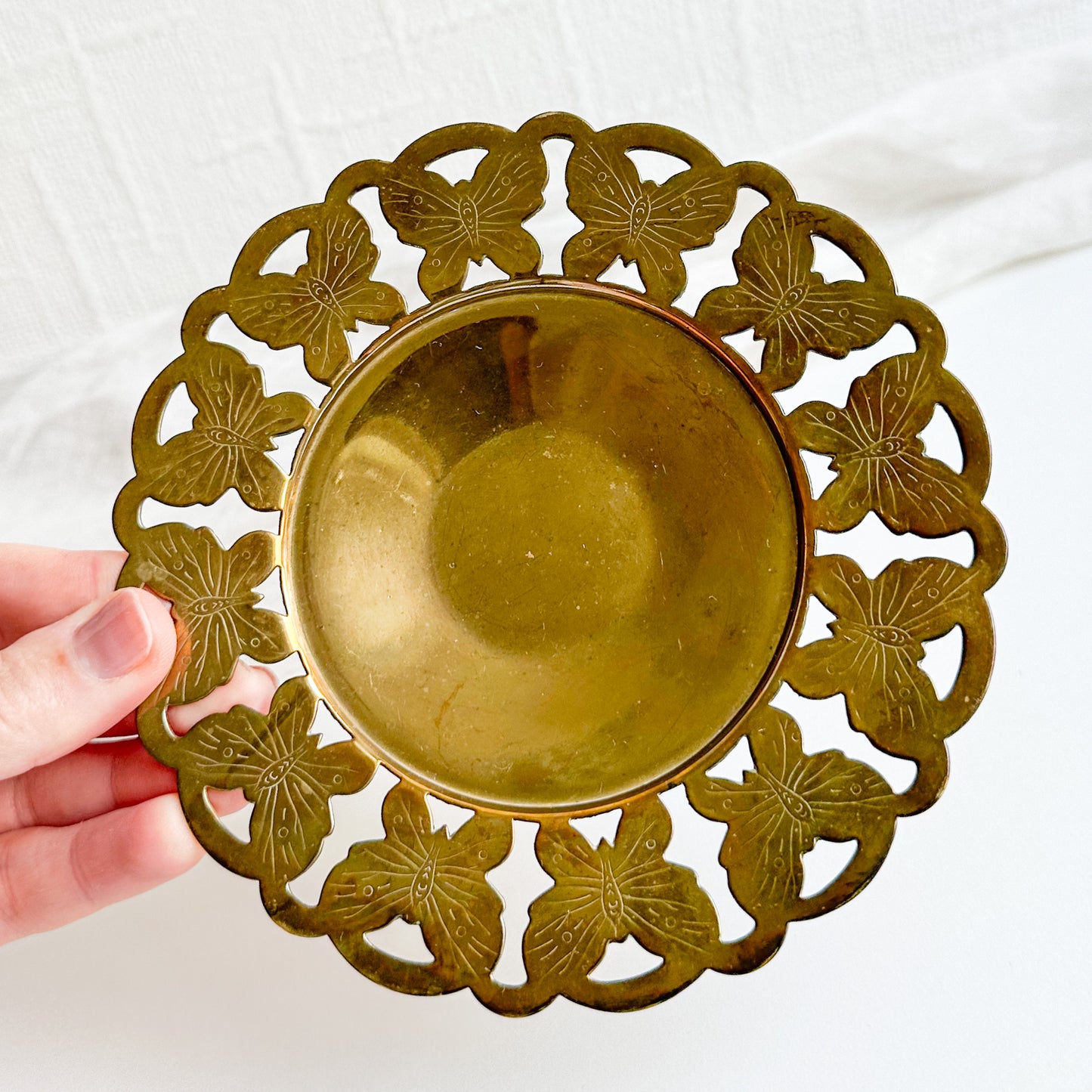 Brass Dish with Butterflies