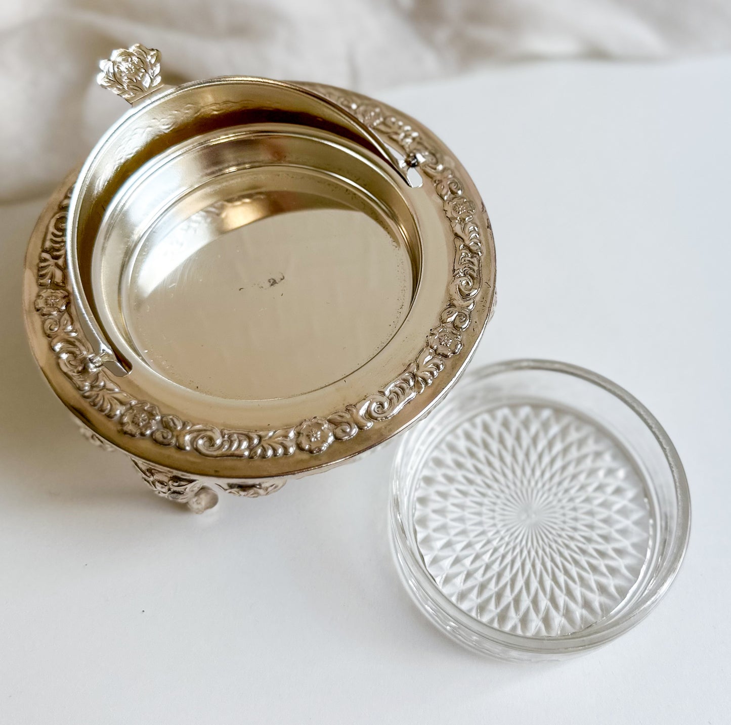 Silver Plated Globe Butter / Caviar Dish