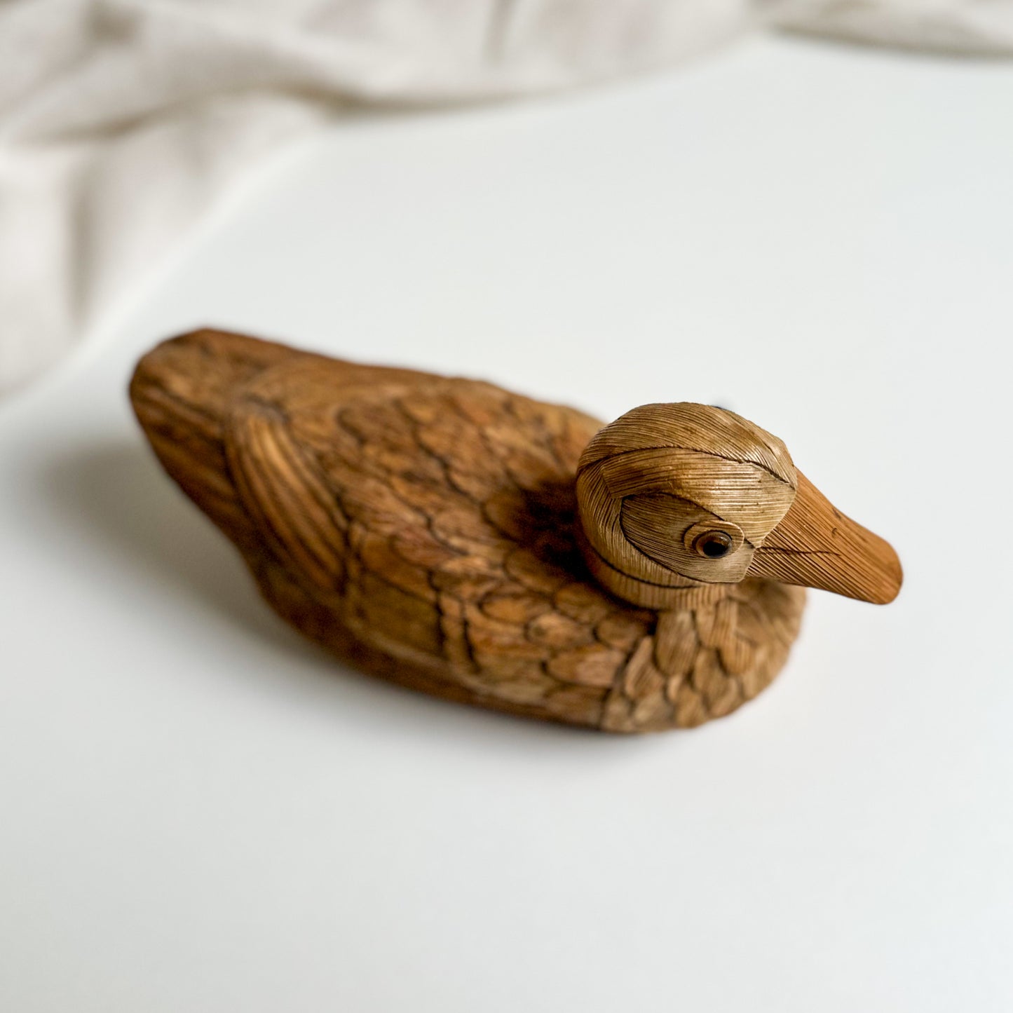 Corn Husk Duck Figurine