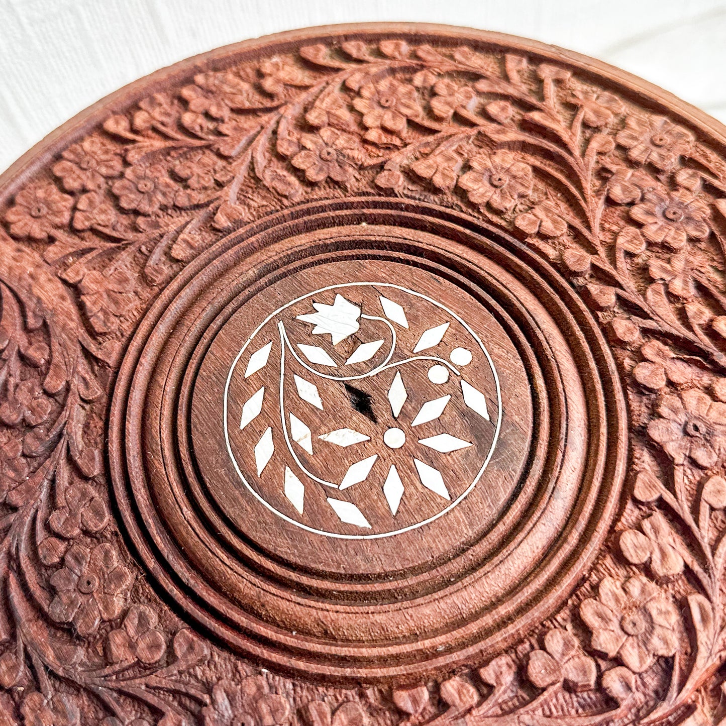 Hand Carved Wooden Plant Stand