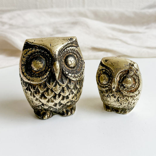 Pair of Brass Owls